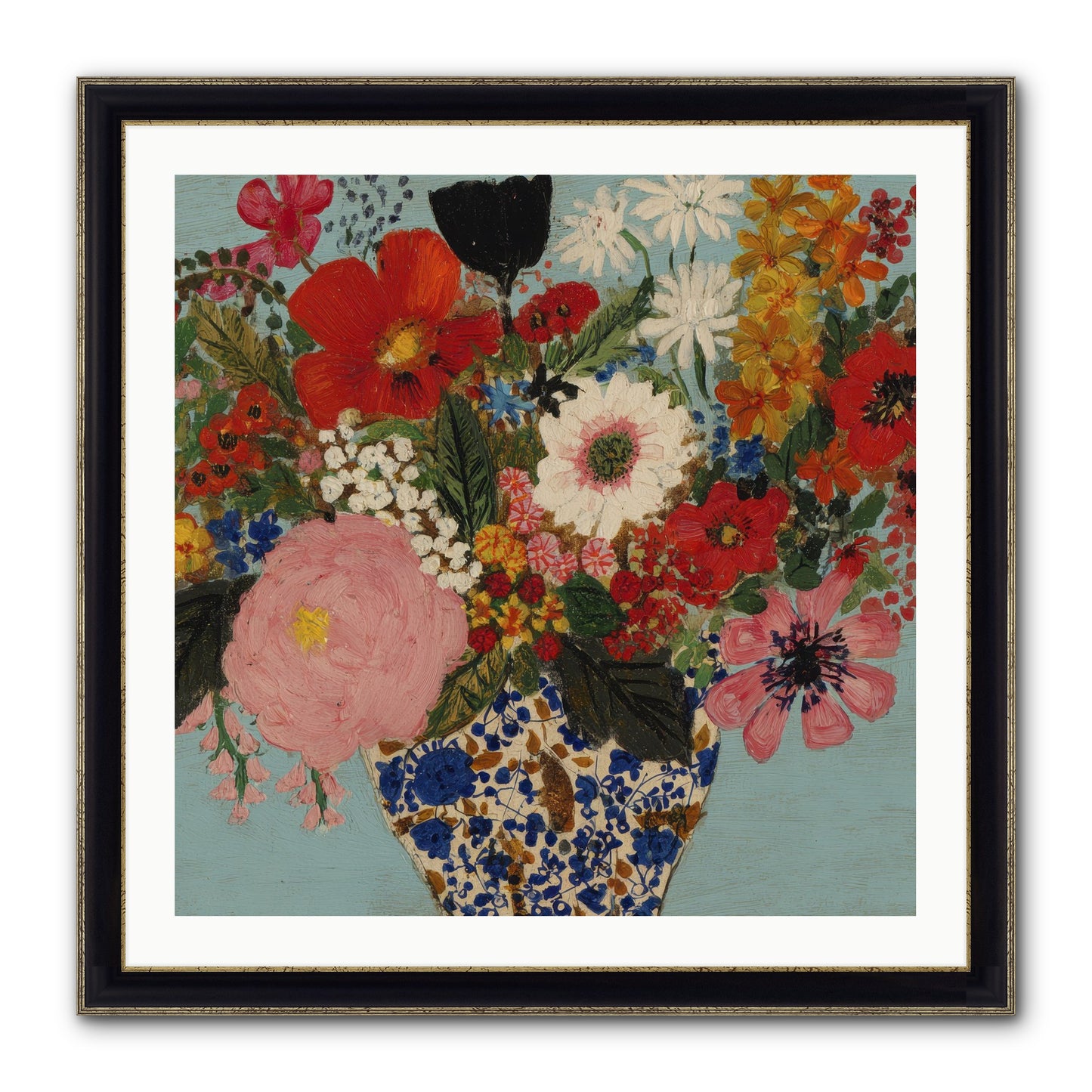Tea Time Interrupted Framed Print - Black & Gold 30x30