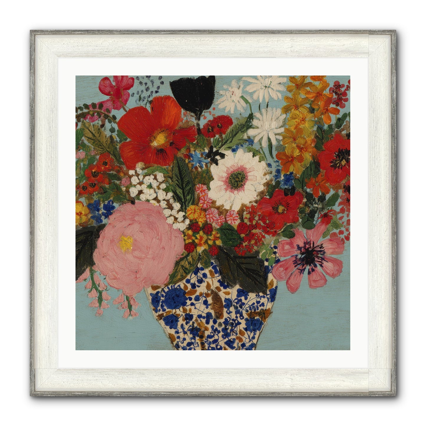 Tea Time Interrupted Framed Print - Driftwood White 30x30