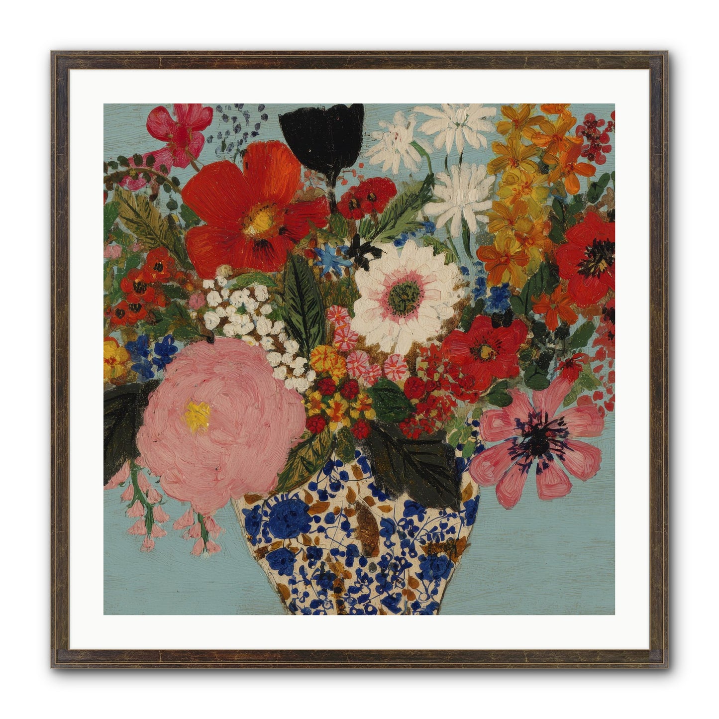 Tea Time Interrupted Framed Print - Slimwoods Black/Gold 30x30