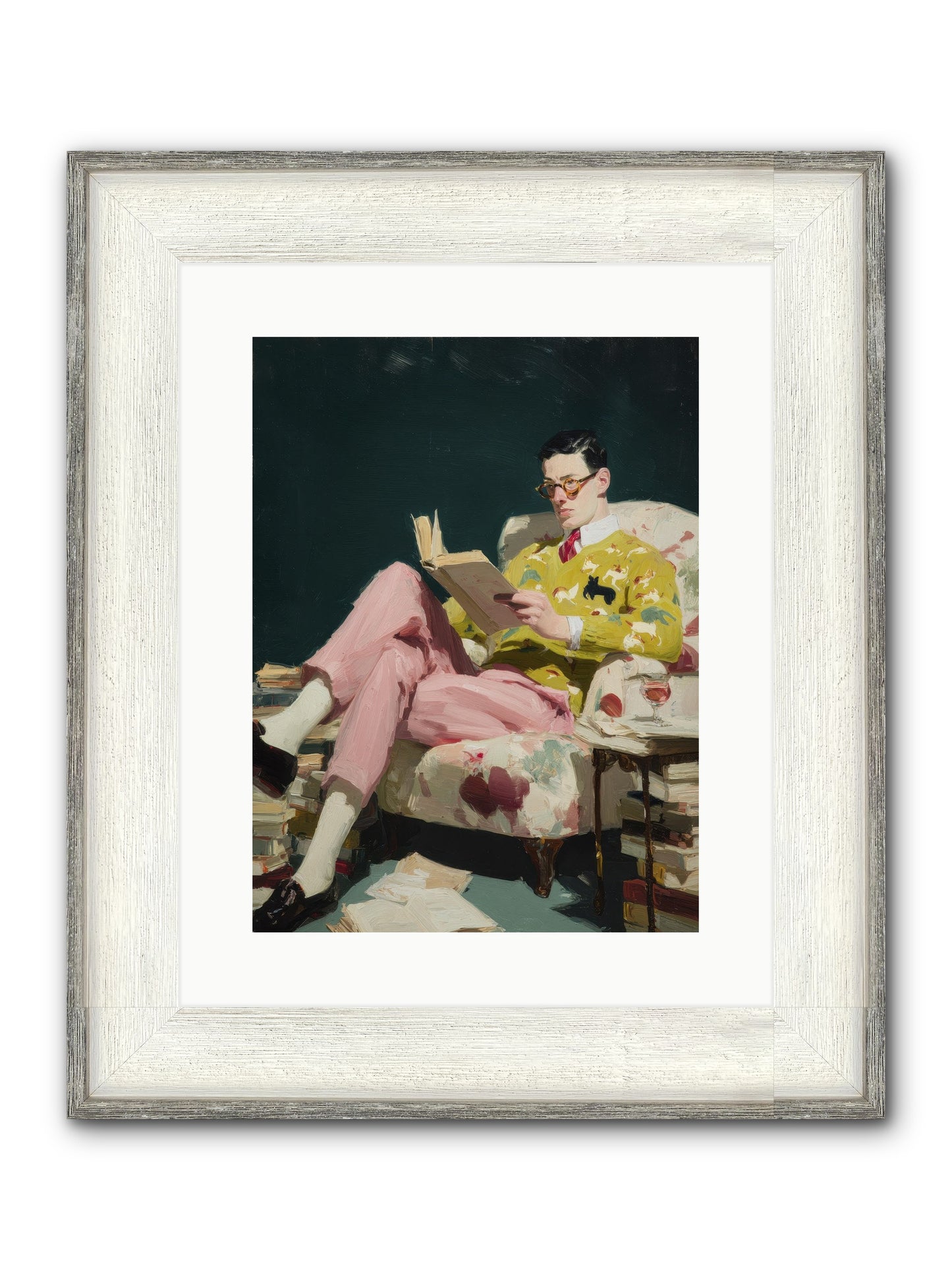 Tea With The Former Heiress Framed Print - Driftwood White 12x16