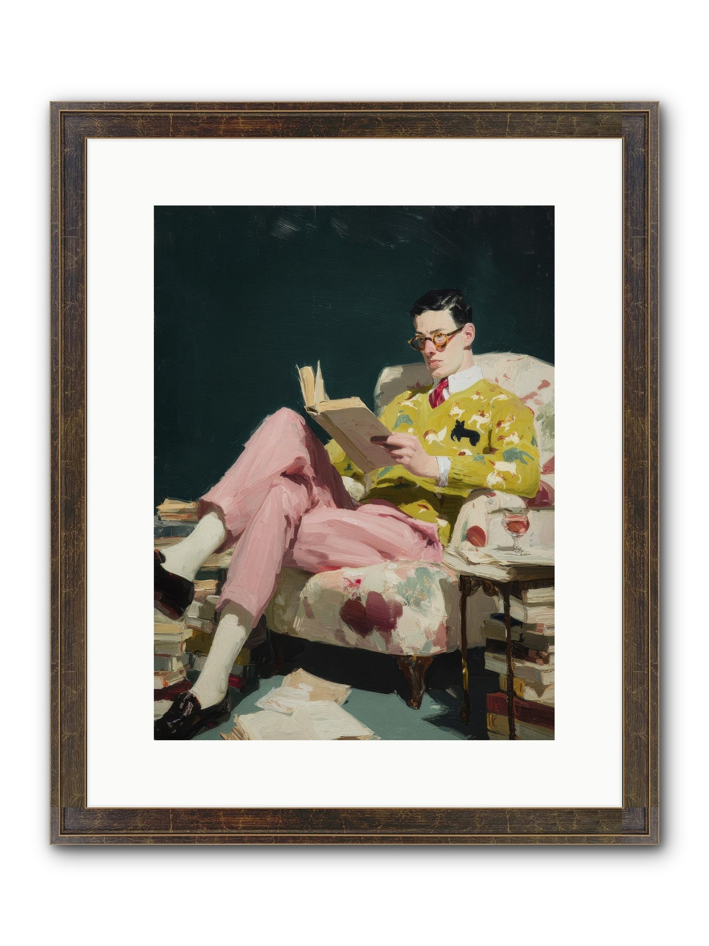 Tea With The Former Heiress Framed Print - Slimwoods Black/Gold 12x16