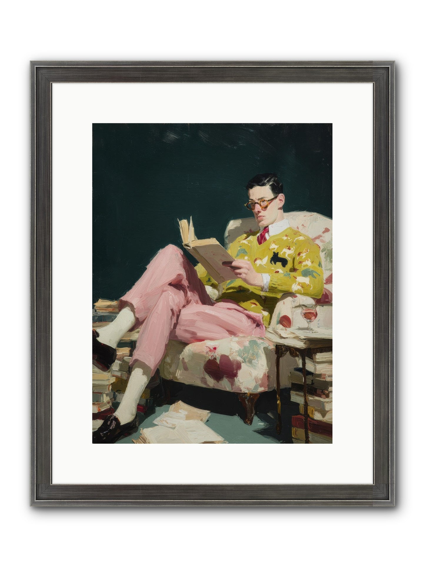 Tea With The Former Heiress Framed Print - Slimwoods Black/Silver 12x16