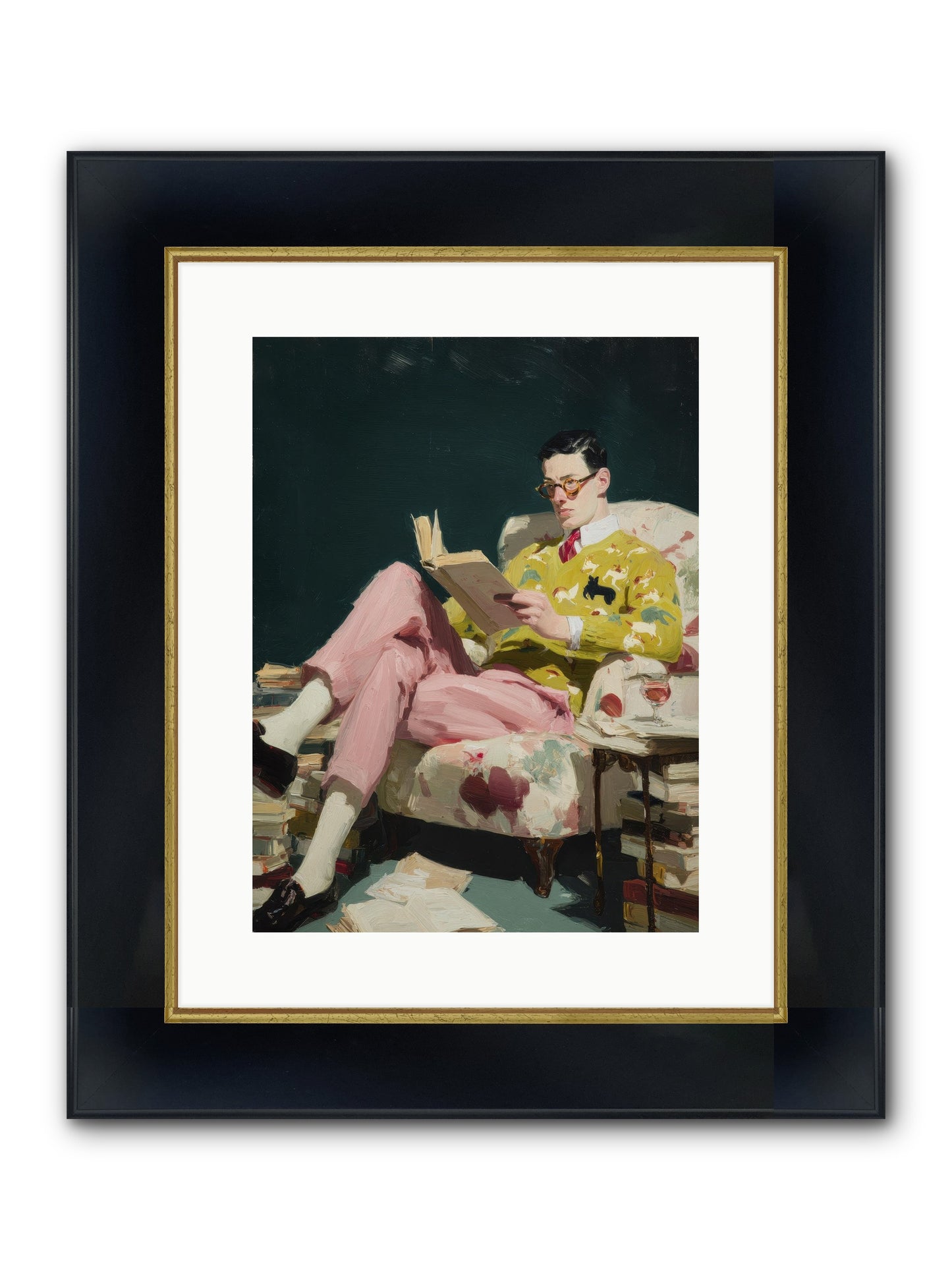 Tea With The Former Heiress Framed Print - Wide Black w/Gold 12x16