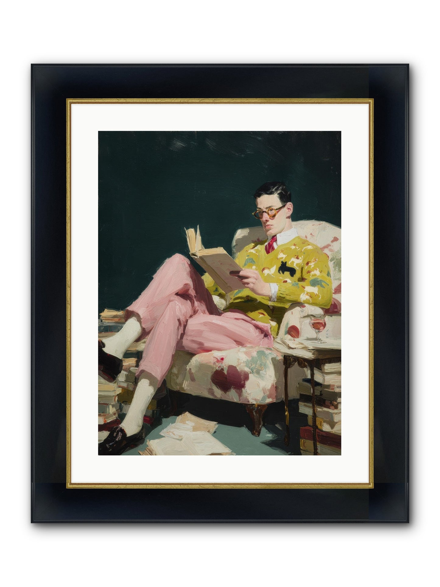 Tea With The Former Heiress Framed Print - Wide Black w/Gold 18x24