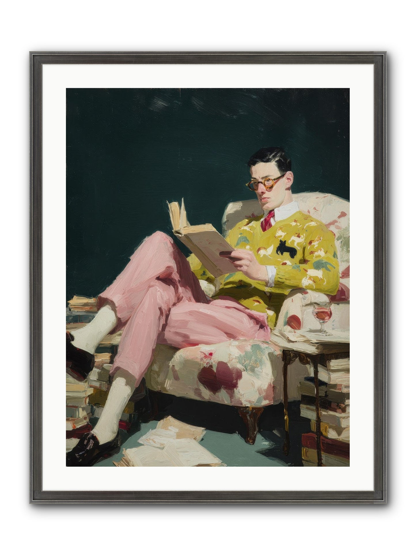 Tea With The Former Heiress Framed Print - Slimwoods Black/Silver 24x32