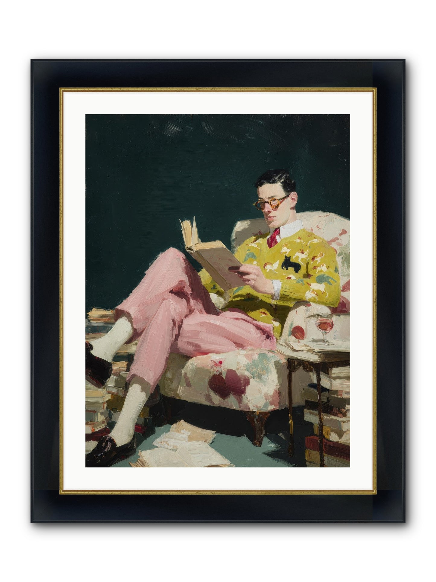 Tea With The Former Heiress Framed Print - Wide Black w/Gold 24x32