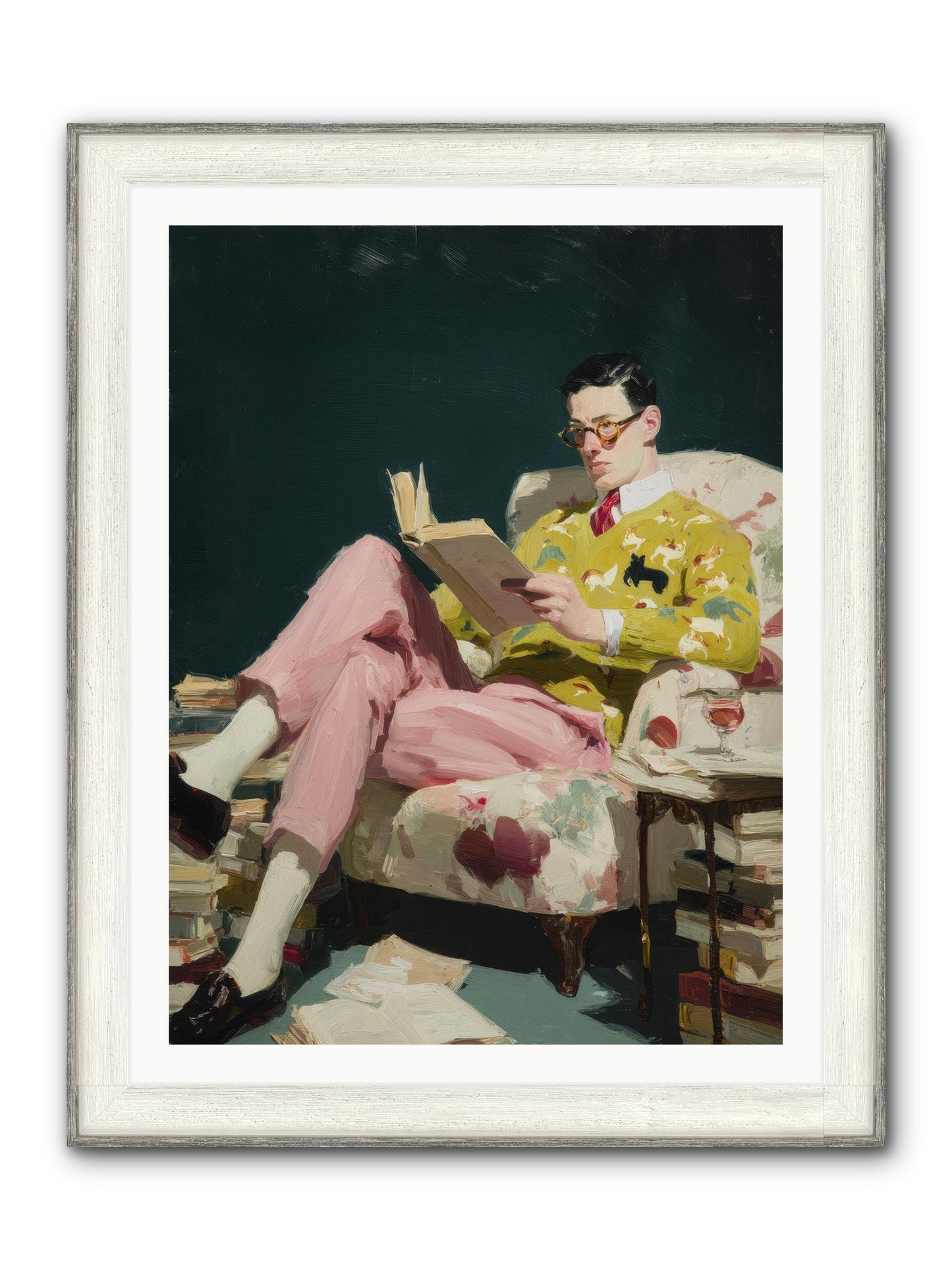 Tea With The Former Heiress Framed Print - Driftwood White 30x40