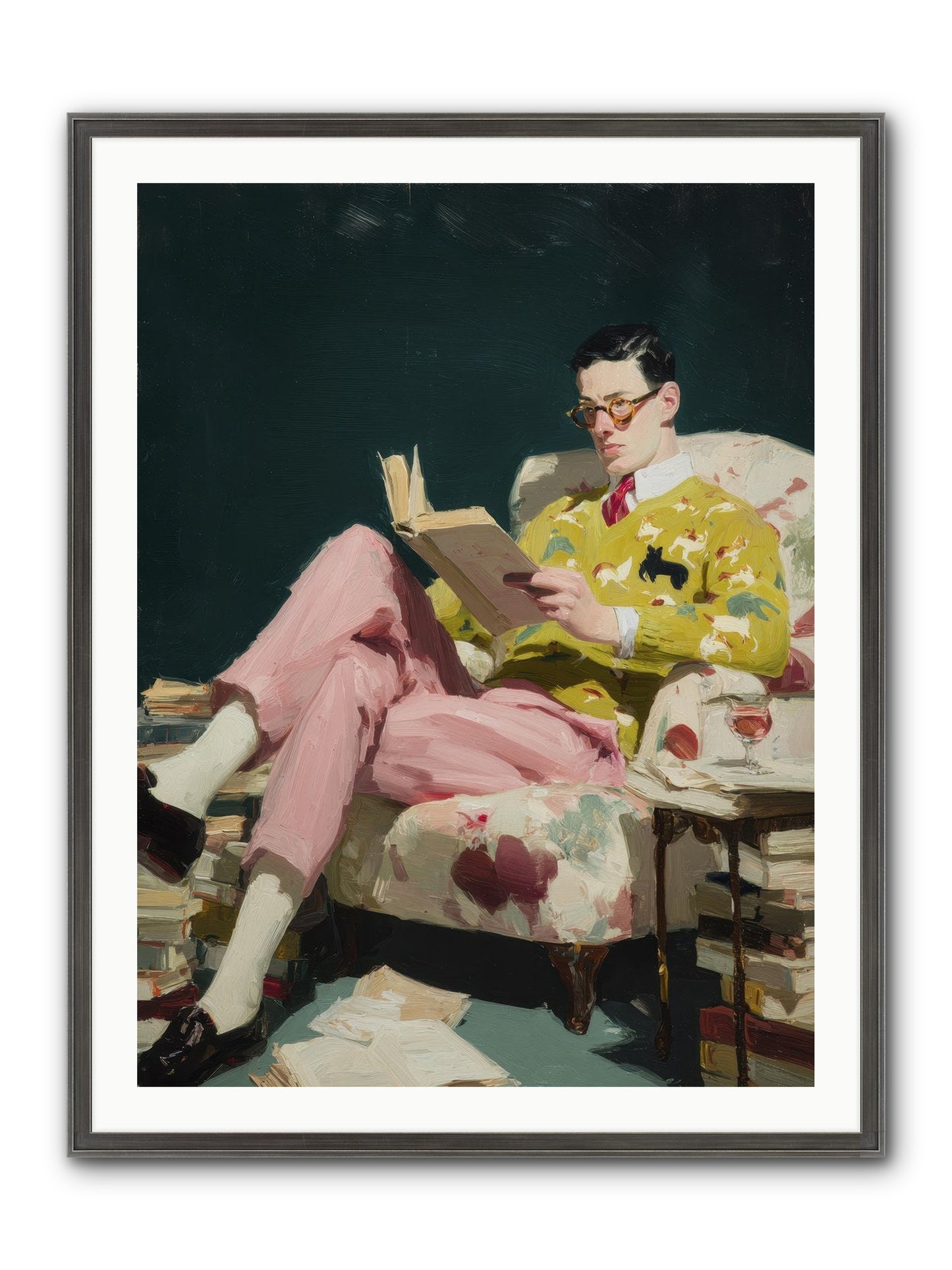 Tea With The Former Heiress Framed Print - Slimwoods Black/Silver 30x40