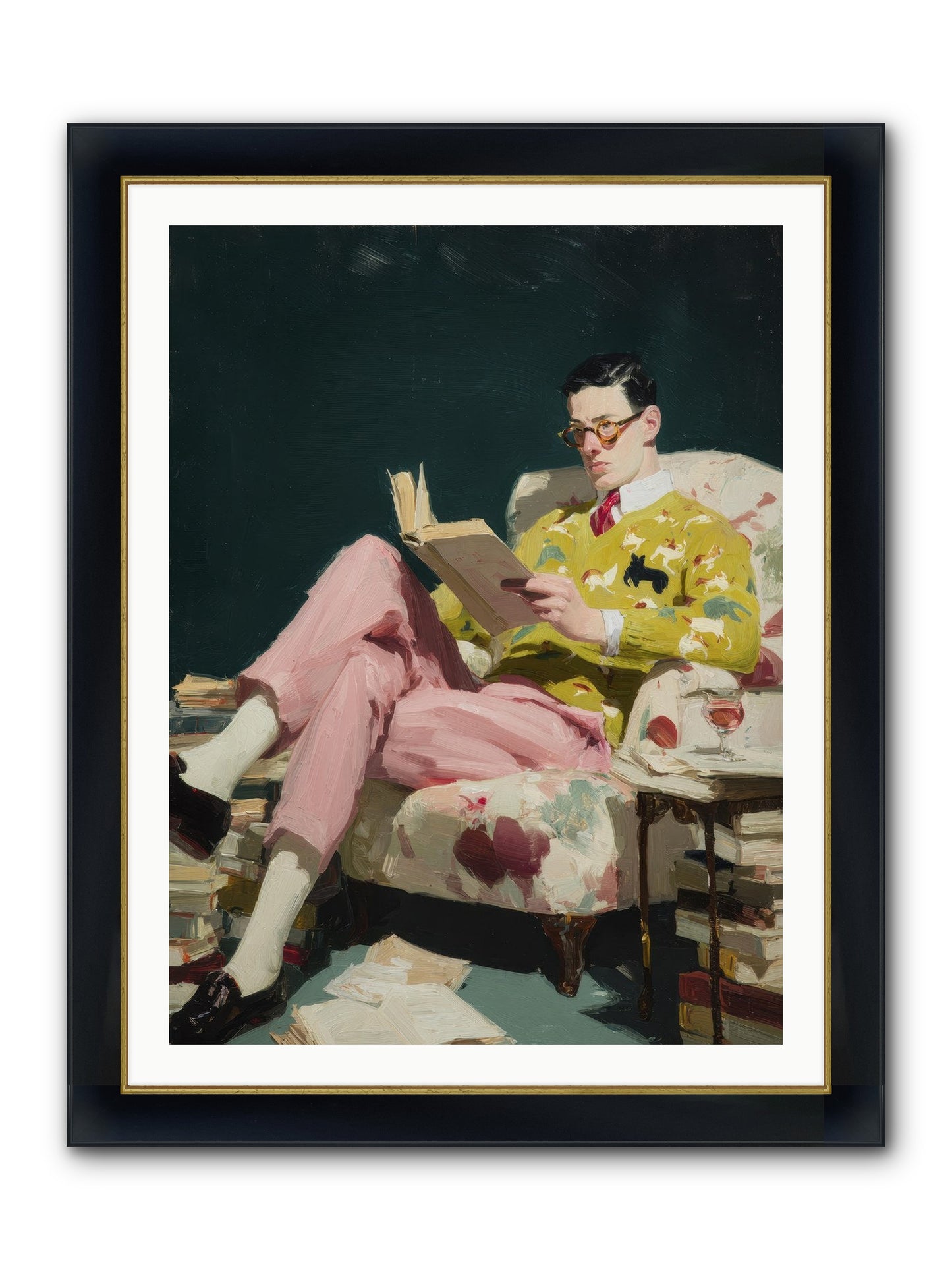 Tea With The Former Heiress Framed Print - Wide Black w/Gold 30x40