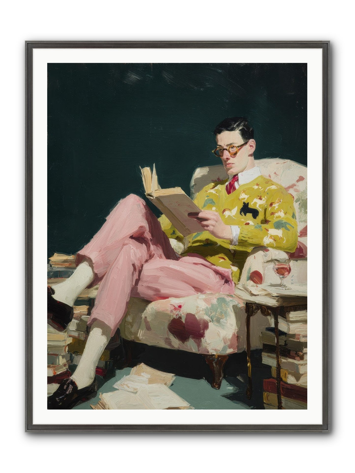 Tea With The Former Heiress Framed Print - Slimwoods Black/Silver 36x48