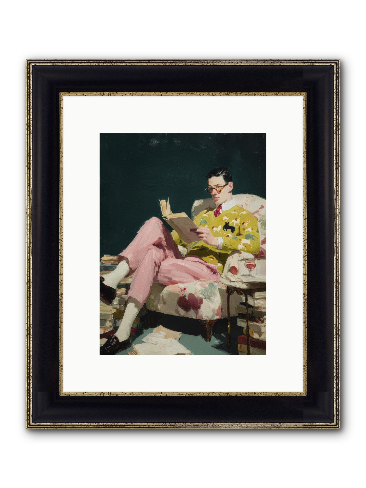 Tea With The Former Heiress Framed Print - Black & Gold 9x12