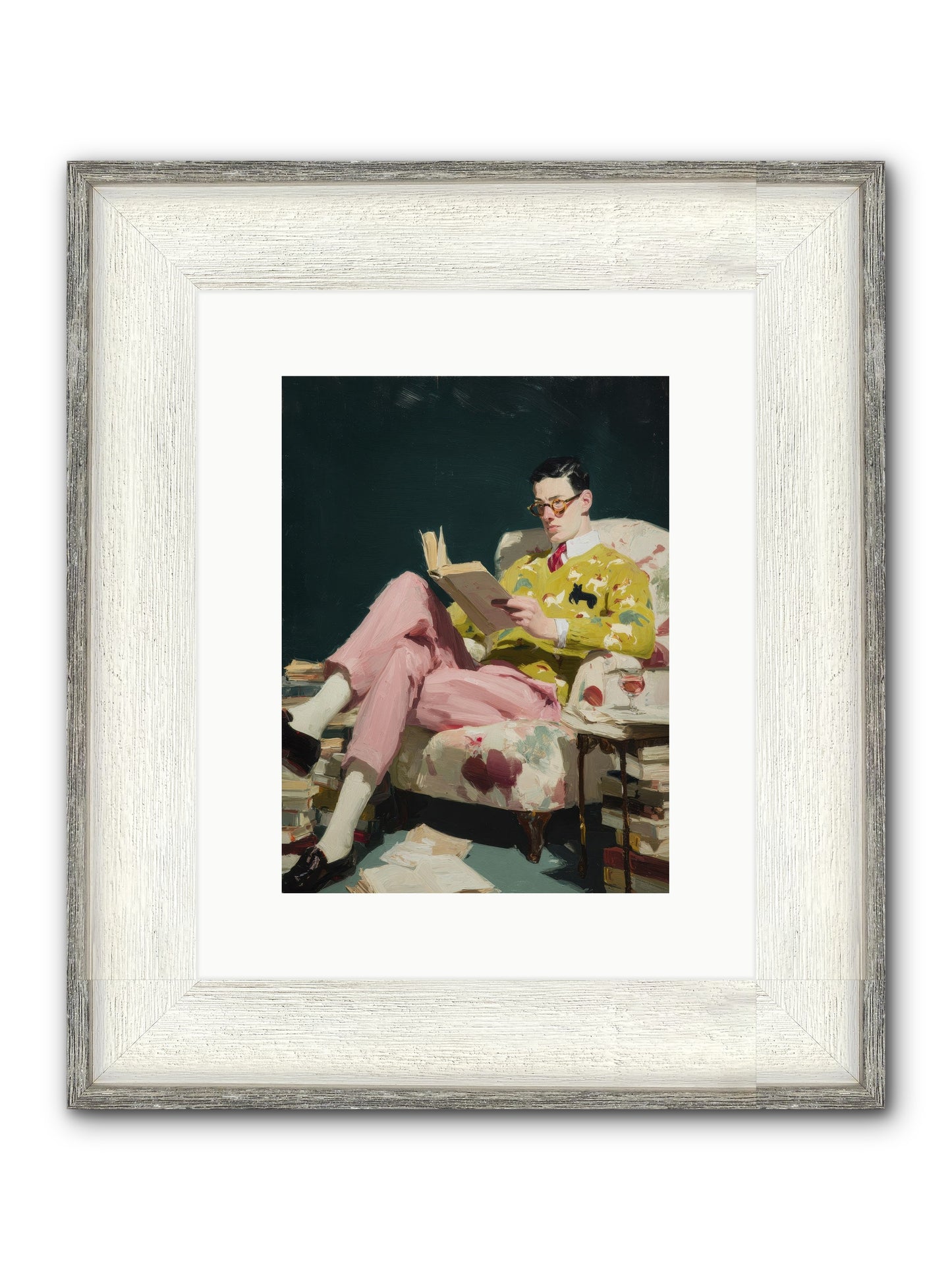 Tea With The Former Heiress Framed Print - Driftwood White 9x12