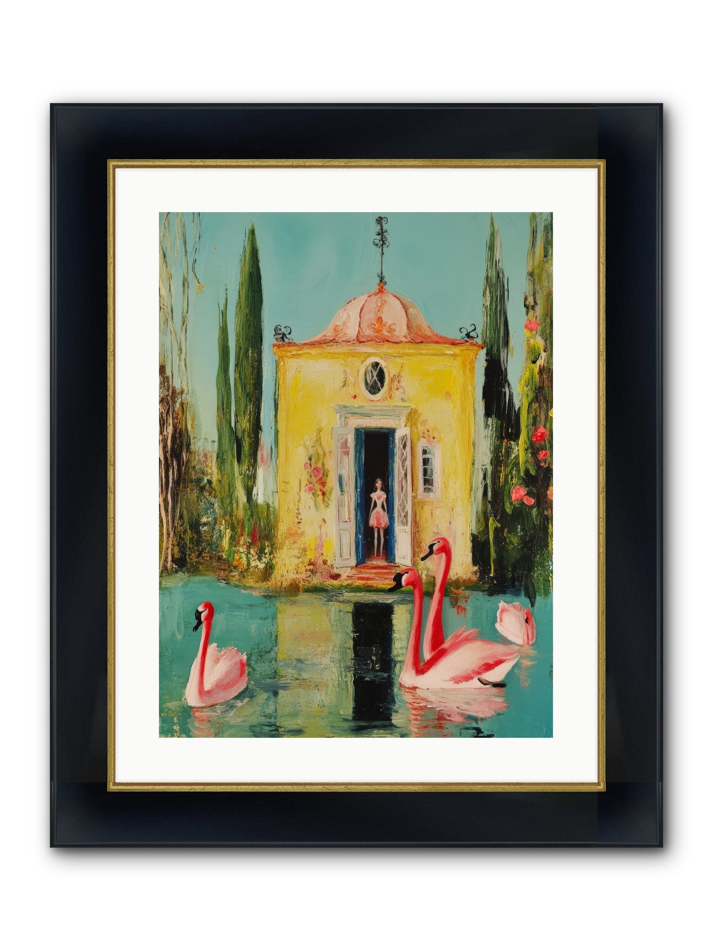 Teaching Wild Grace Framed Print - Wide Black w/Gold 18x24