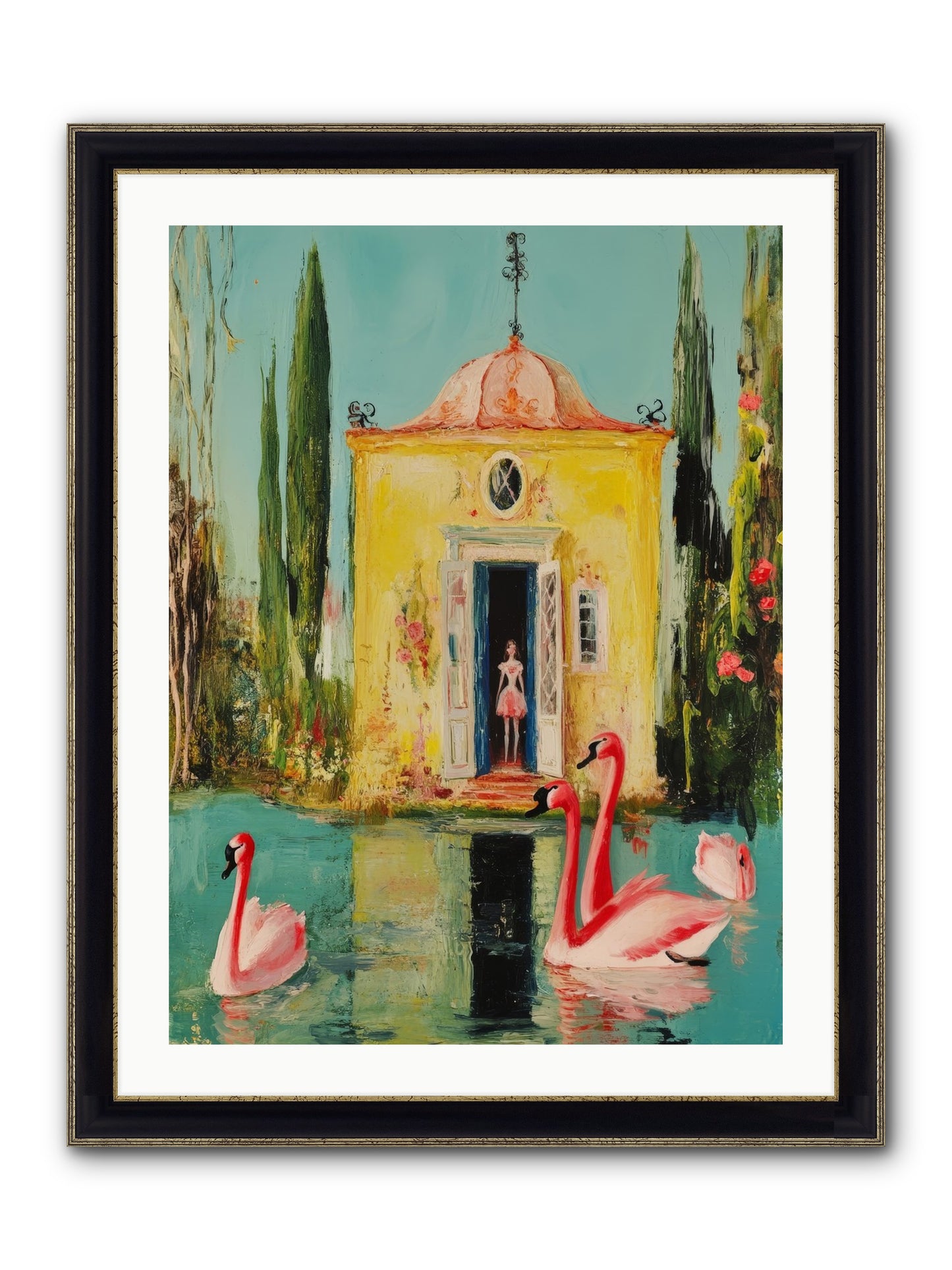 Teaching Wild Grace Framed Print - Black & Gold 24x32