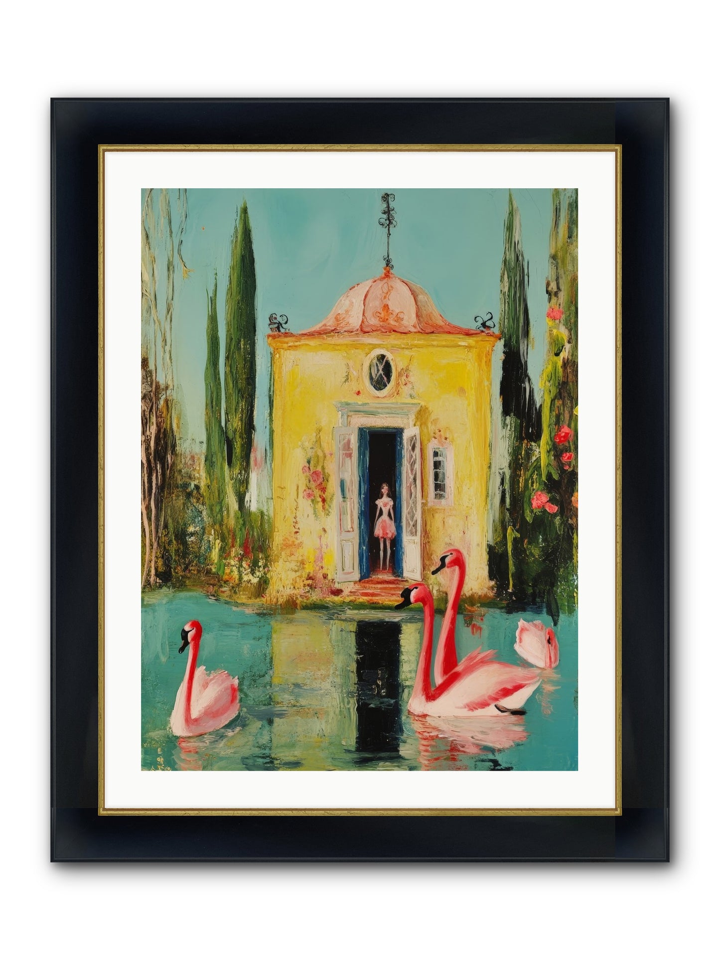 Teaching Wild Grace Framed Print - Wide Black w/Gold 24x32