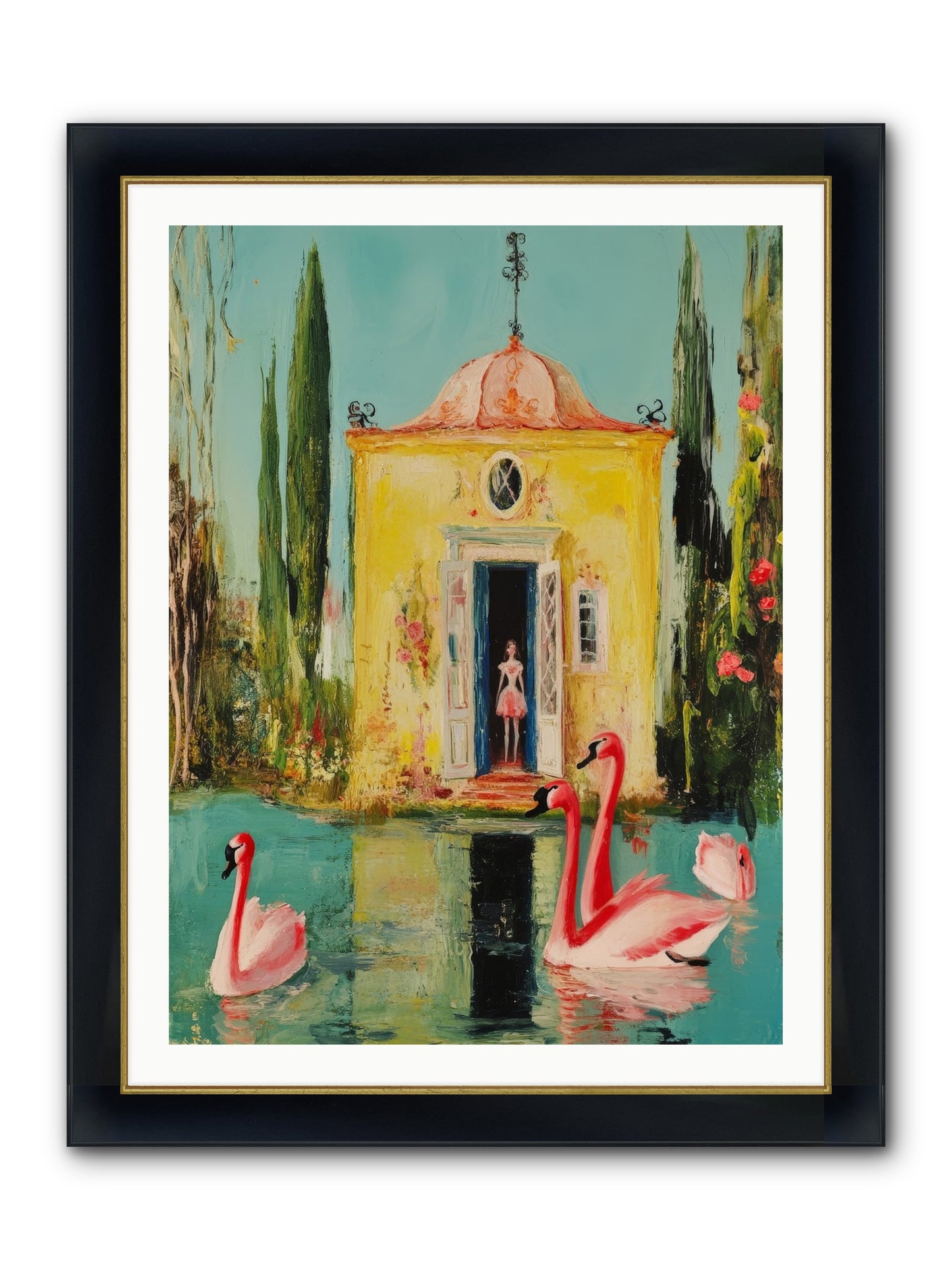 Teaching Wild Grace Framed Print - Wide Black w/Gold 30x40