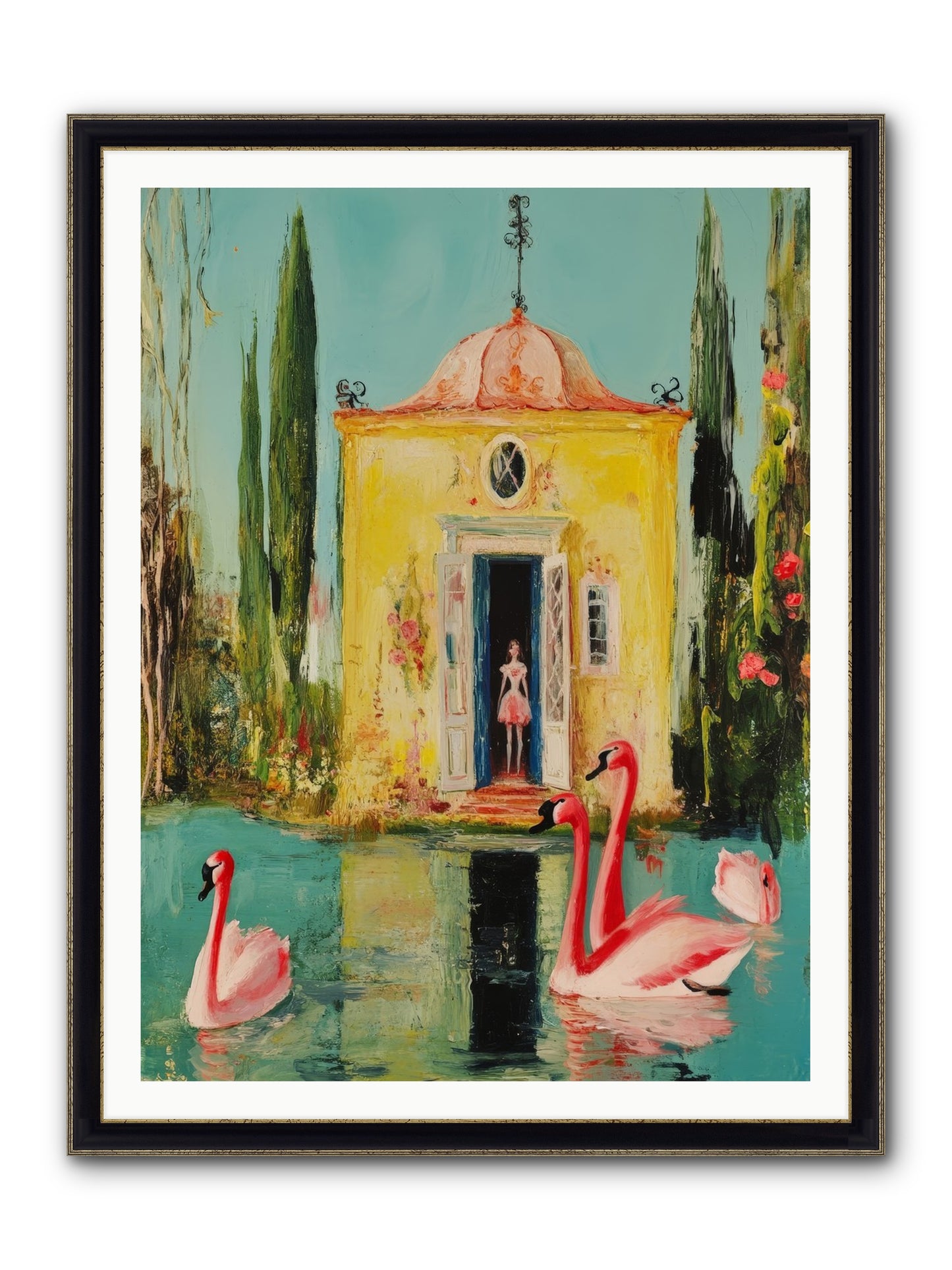 Teaching Wild Grace Framed Print - Black & Gold 36x48