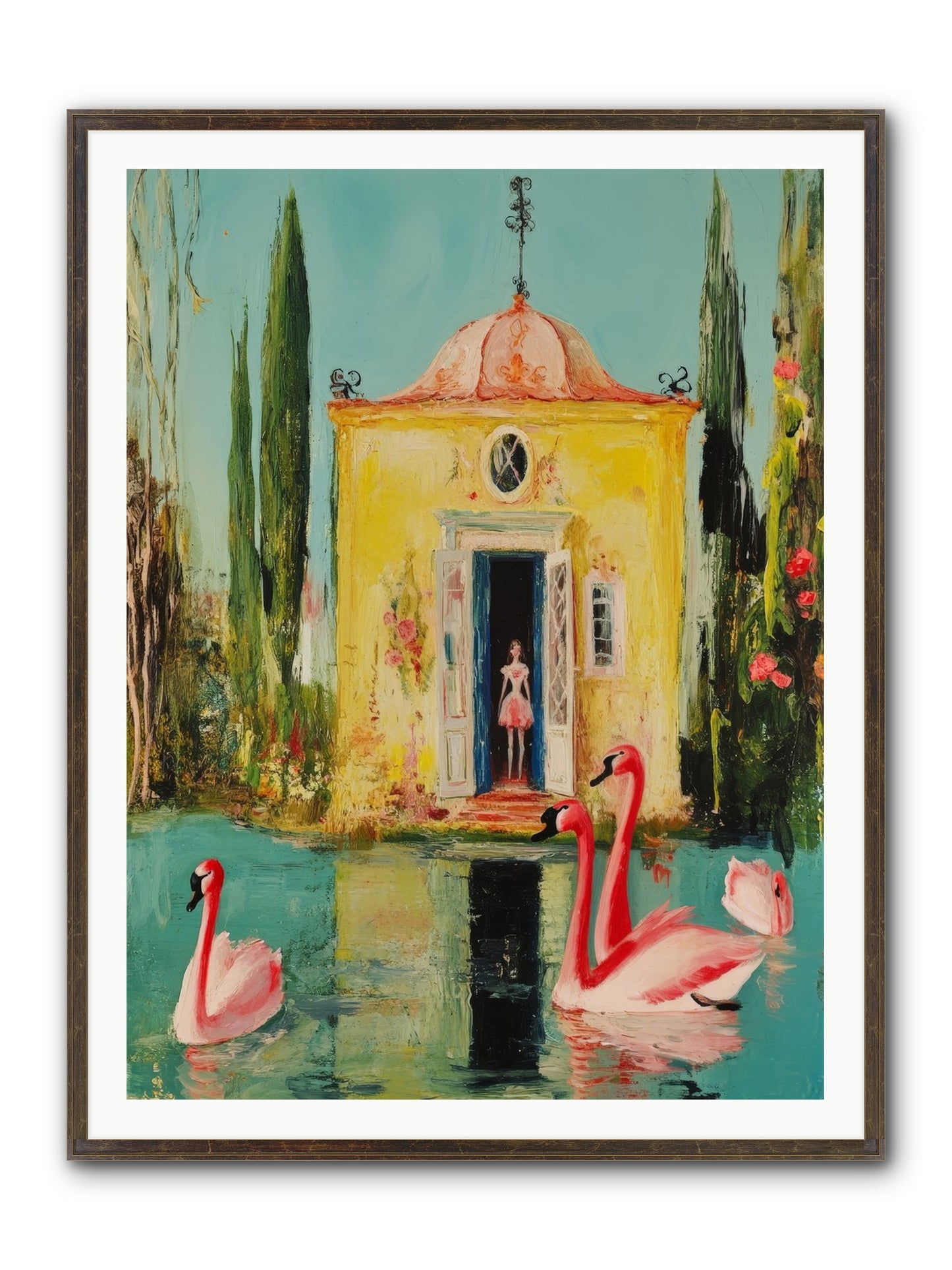 Teaching Wild Grace Framed Print - Slimwoods Black/Gold 36x48