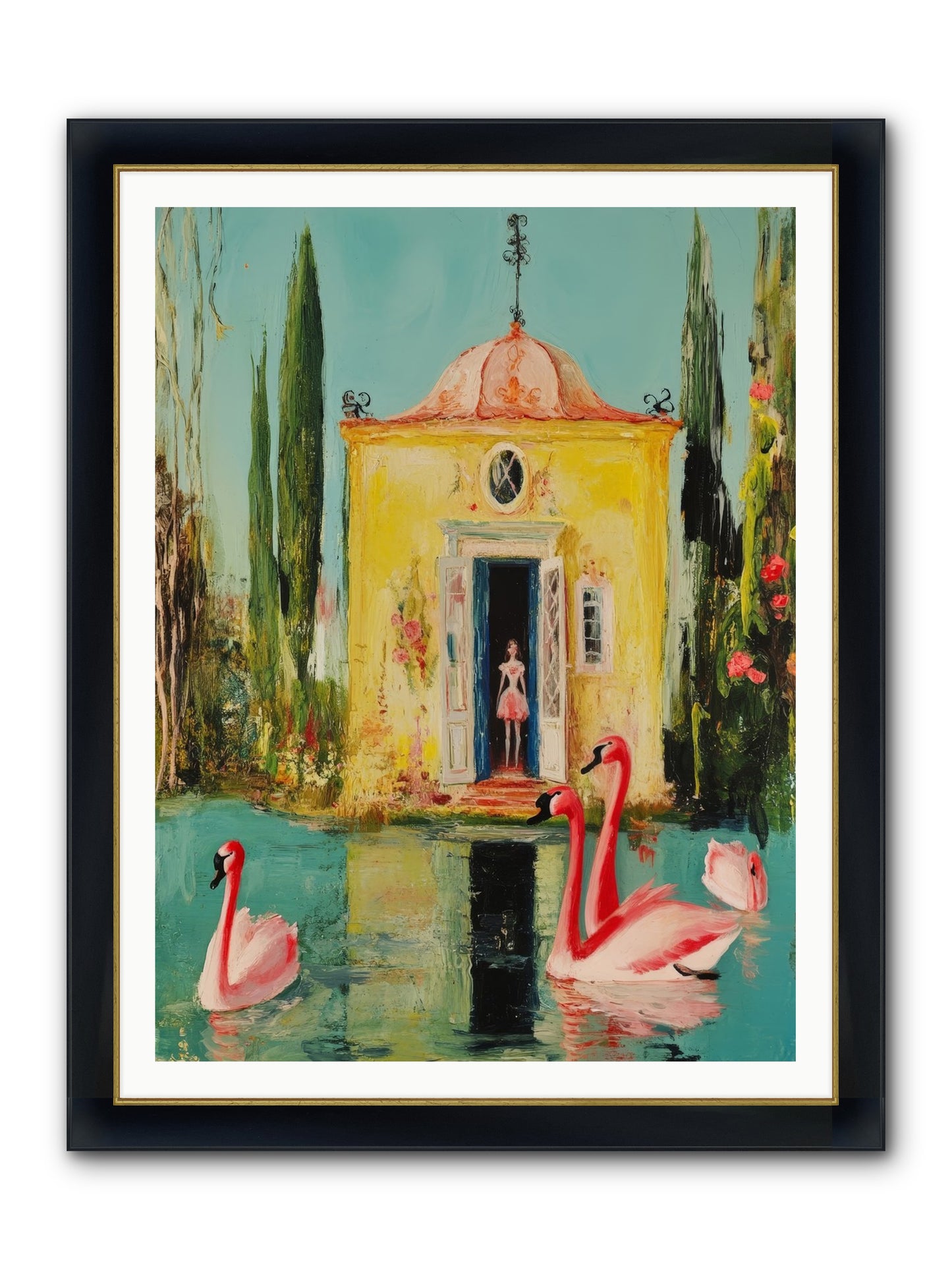 Teaching Wild Grace Framed Print - Wide Black w/Gold 36x48