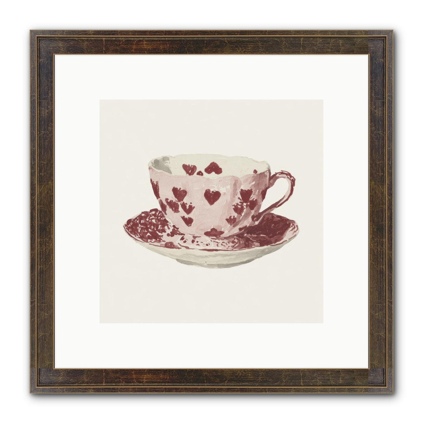 Teacups Kept Our Names Framed Print - Slimwoods Black/Gold 10x10