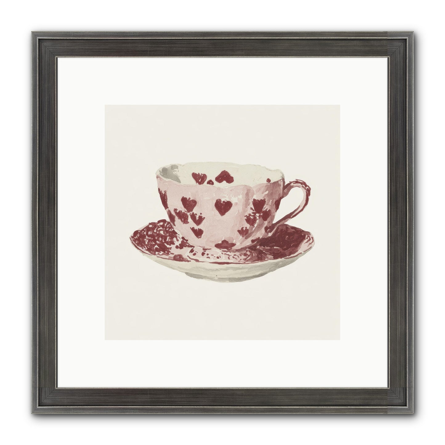 Teacups Kept Our Names Framed Print - Slimwoods Black/Silver 10x10
