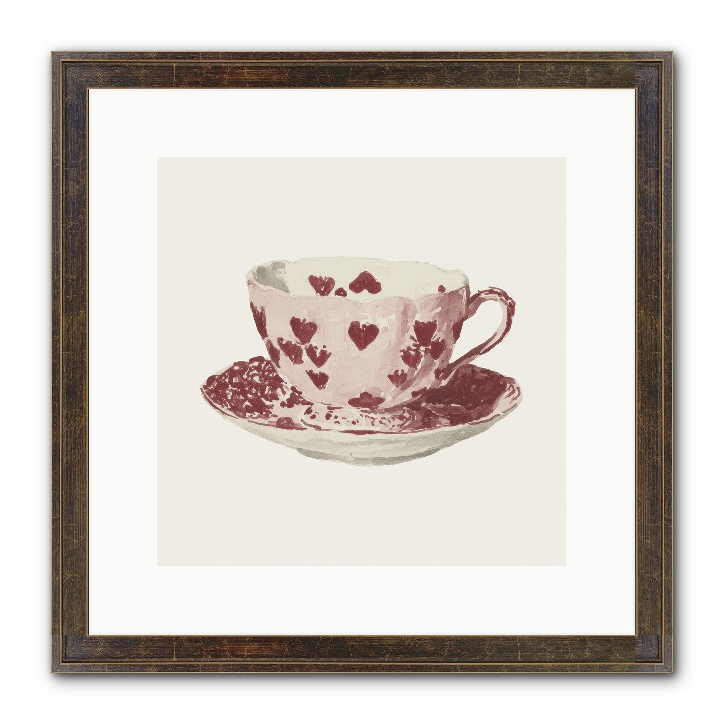Teacups Kept Our Names Framed Print - Slimwoods Black/Gold 12x12