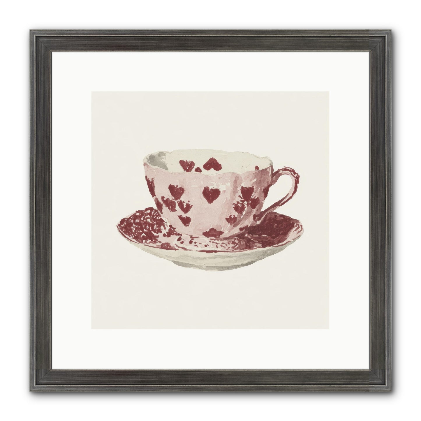 Teacups Kept Our Names Framed Print - Slimwoods Black/Silver 12x12