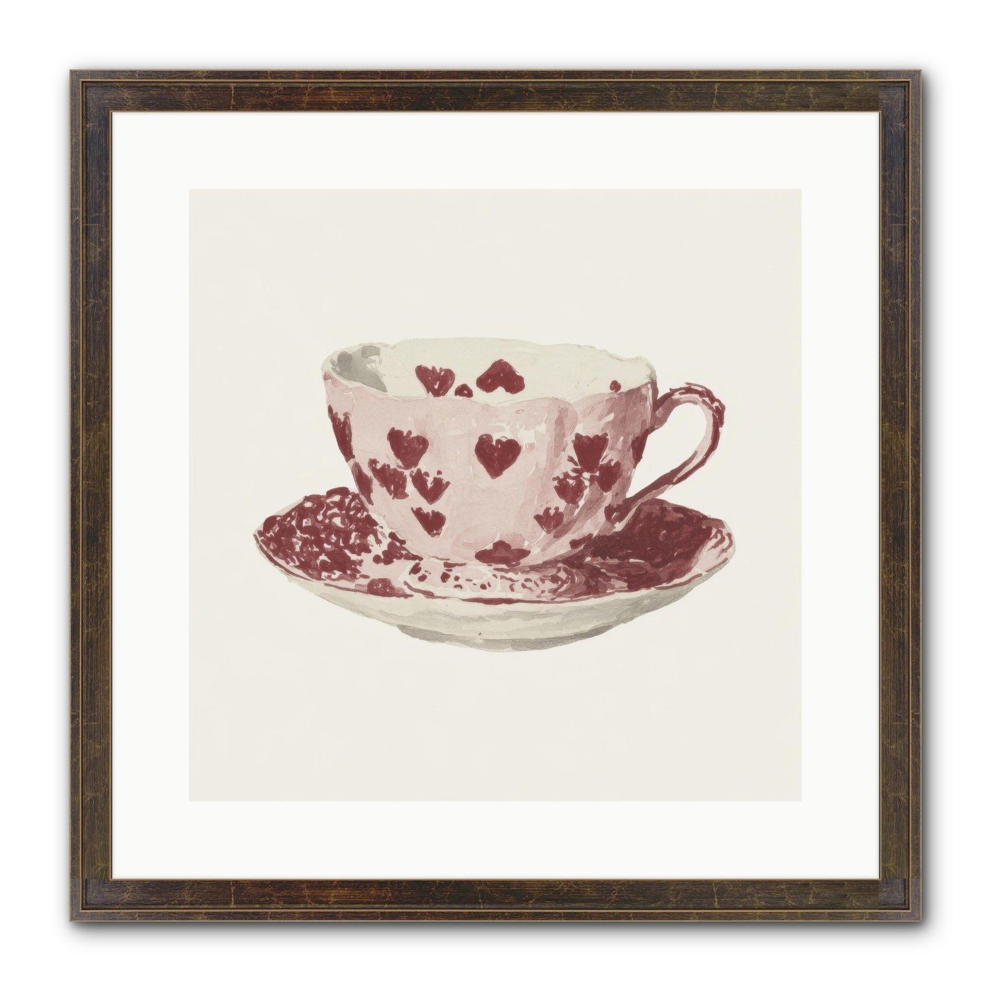 Teacups Kept Our Names Framed Print - Slimwoods Black/Gold 16x16