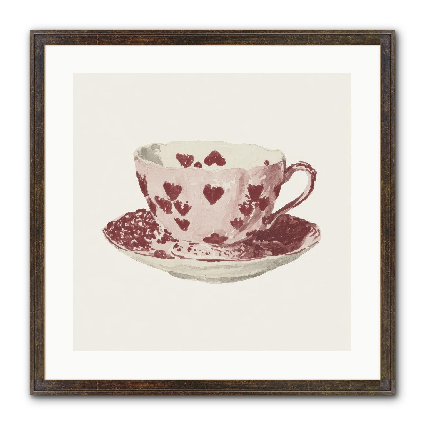 Teacups Kept Our Names Framed Print - Slimwoods Black/Gold 20x20