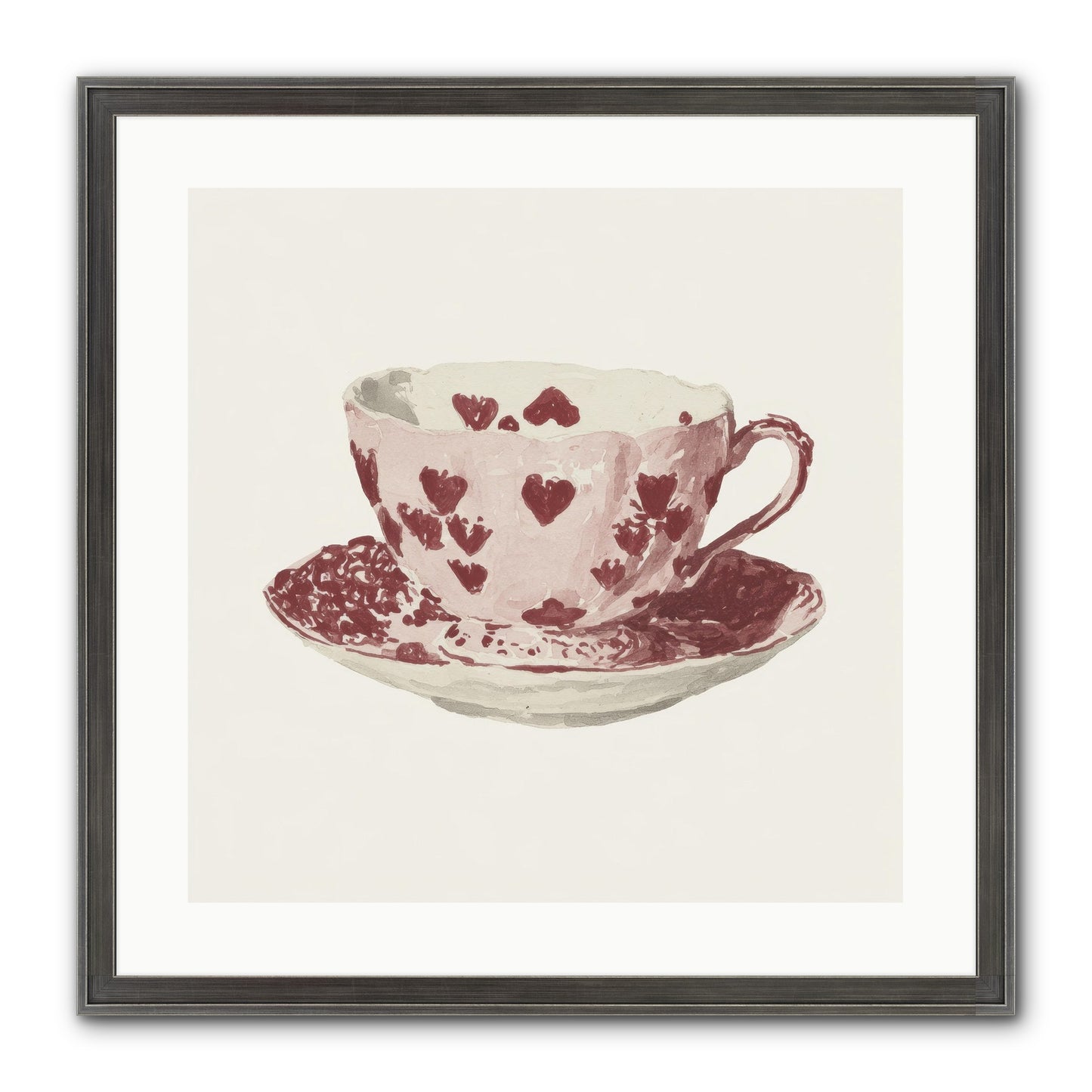 Teacups Kept Our Names Framed Print - Slimwoods Black/Silver 20x20