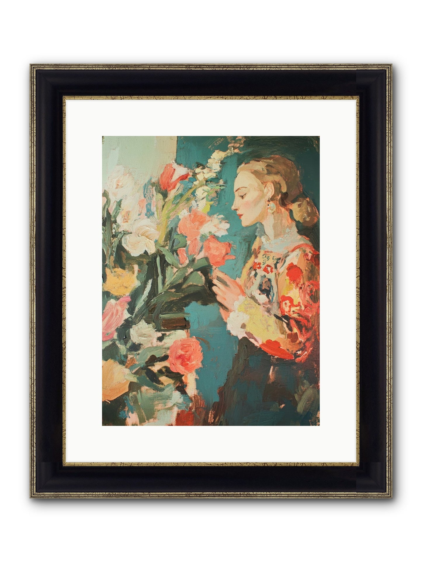 Temporal Reflections Framed Print - Black & Gold 12x16