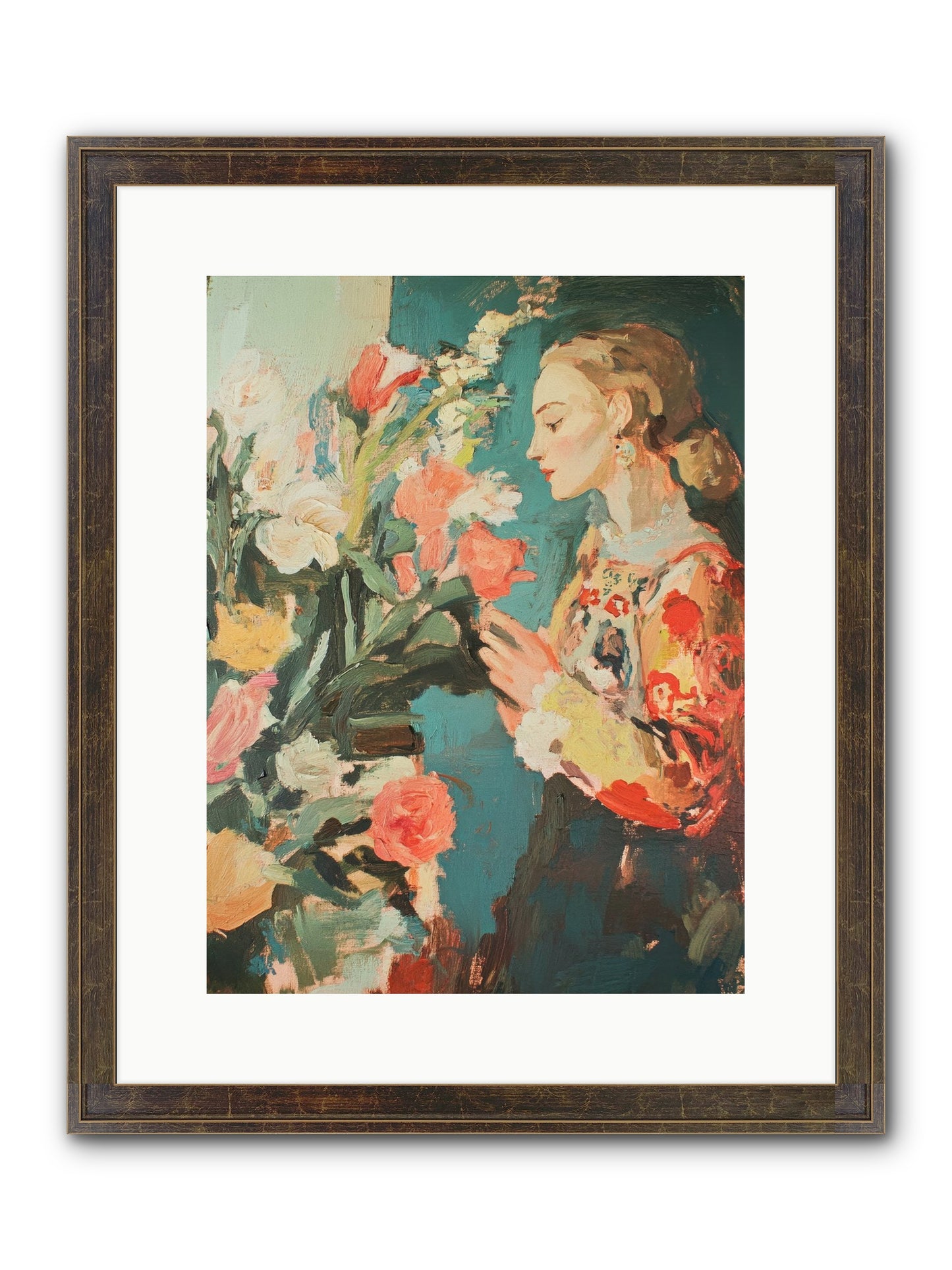 Temporal Reflections Framed Print - Slimwoods Black/Gold 12x16