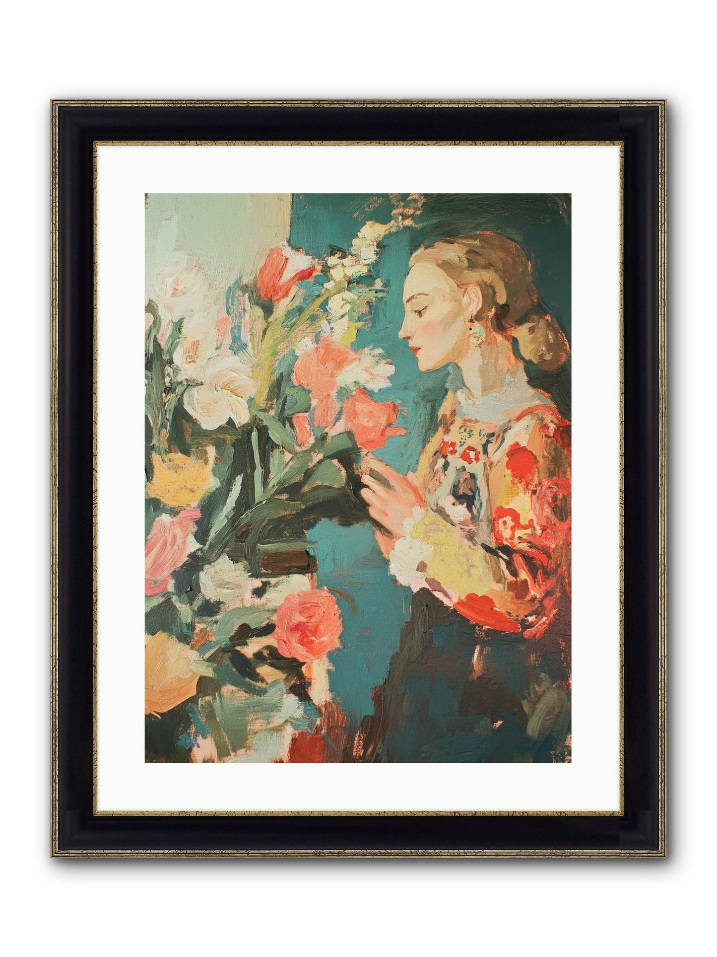 Temporal Reflections Framed Print - Black & Gold 18x24