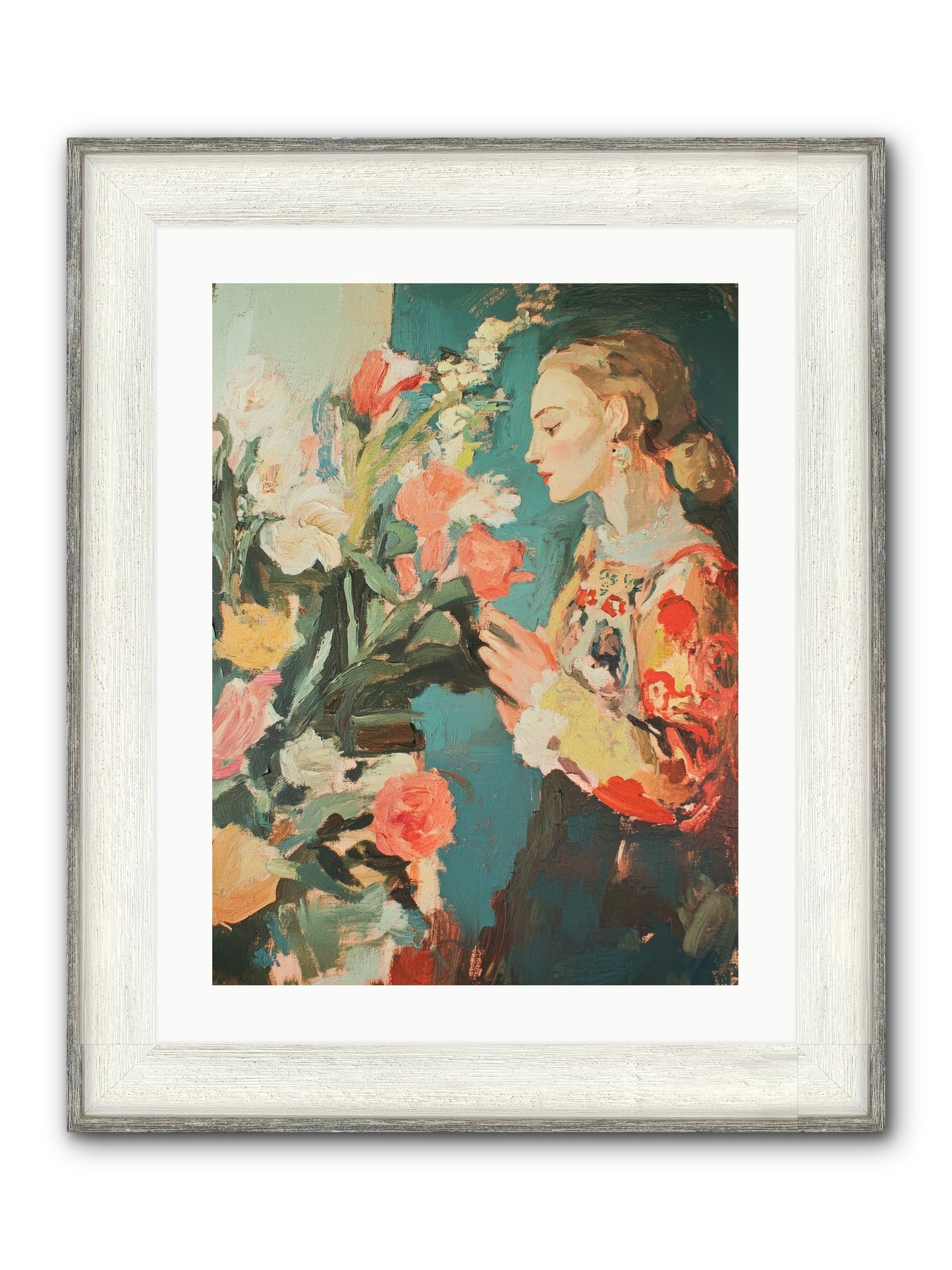 Temporal Reflections Framed Print - Driftwood White 18x24