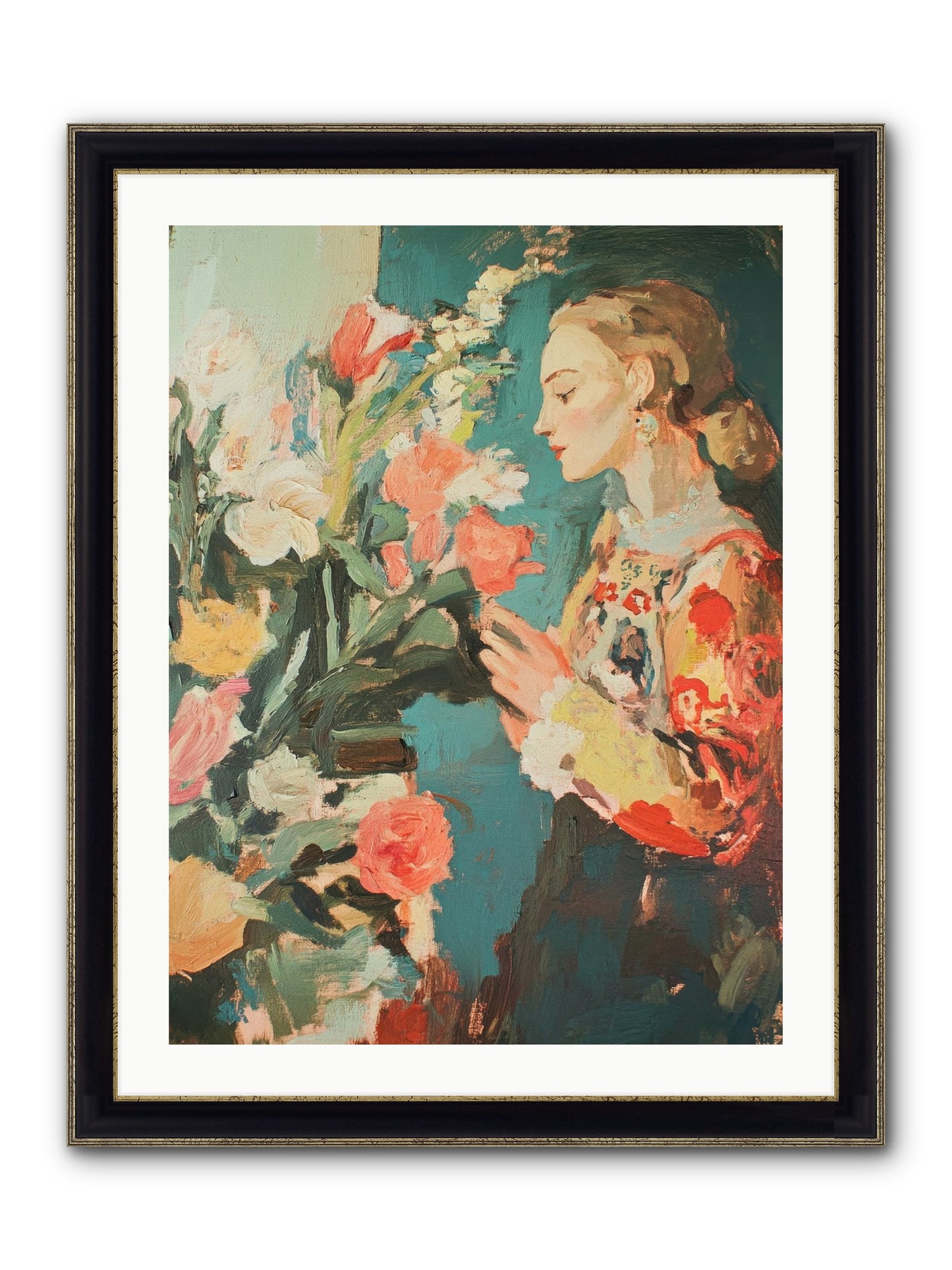 Temporal Reflections Framed Print - Black & Gold 24x32
