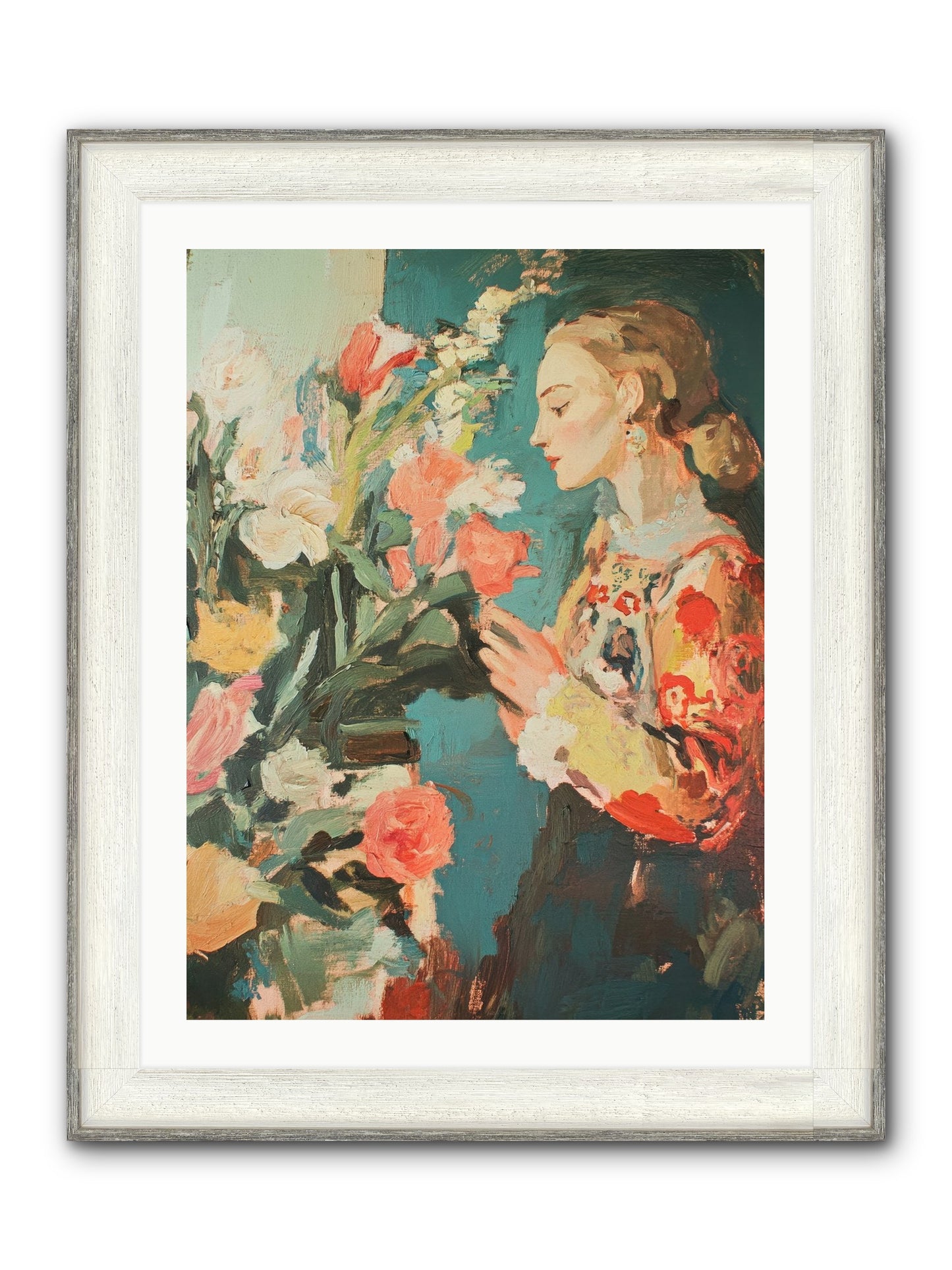 Temporal Reflections Framed Print - Driftwood White 24x32