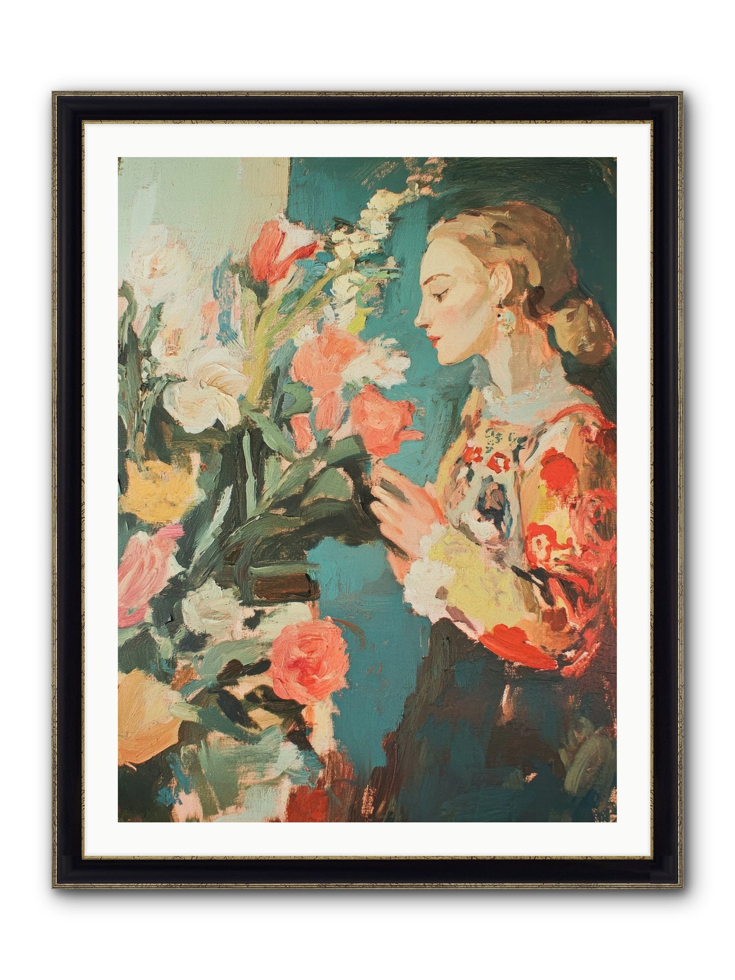 Temporal Reflections Framed Print - Black & Gold 30x40