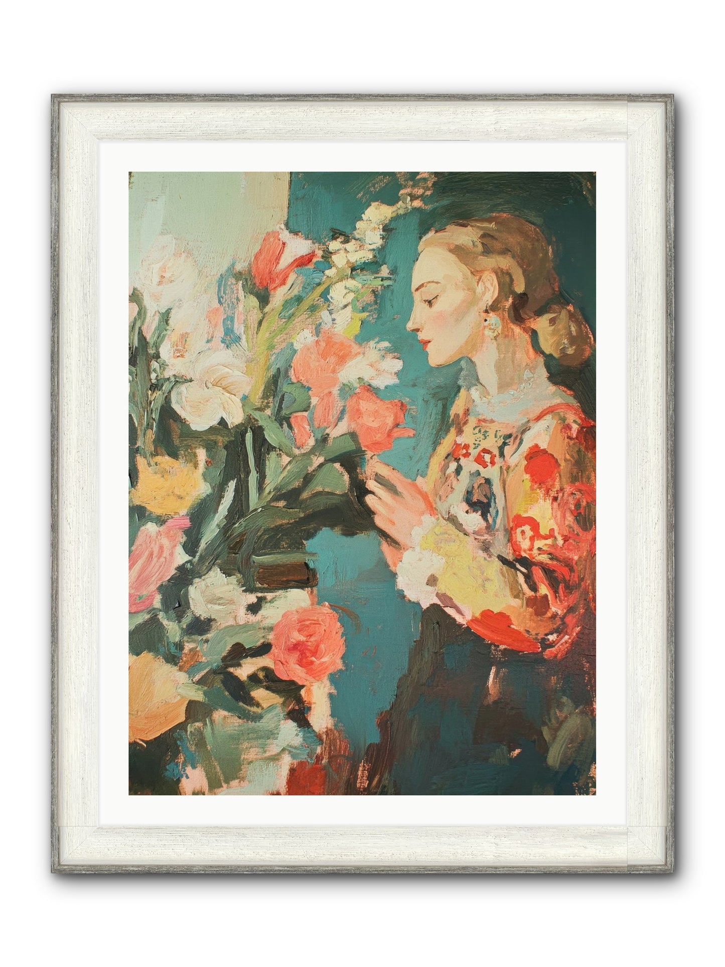 Temporal Reflections Framed Print - Driftwood White 30x40