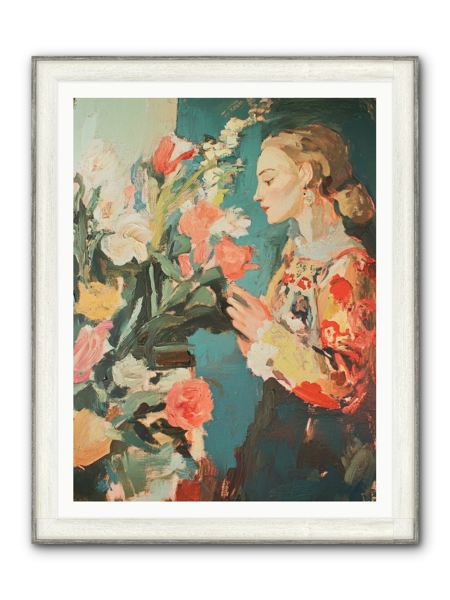 Temporal Reflections Framed Print - Driftwood White 36x48