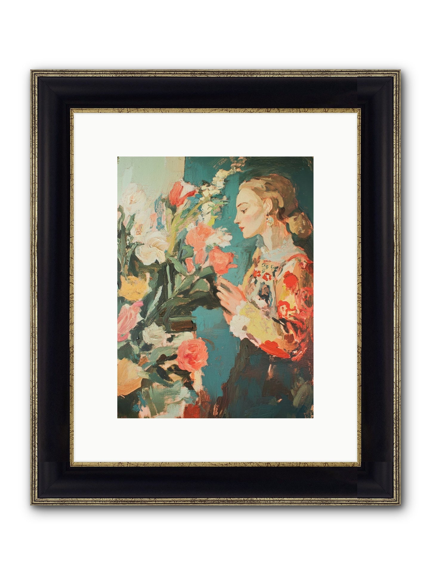 Temporal Reflections Framed Print - Black & Gold 9x12