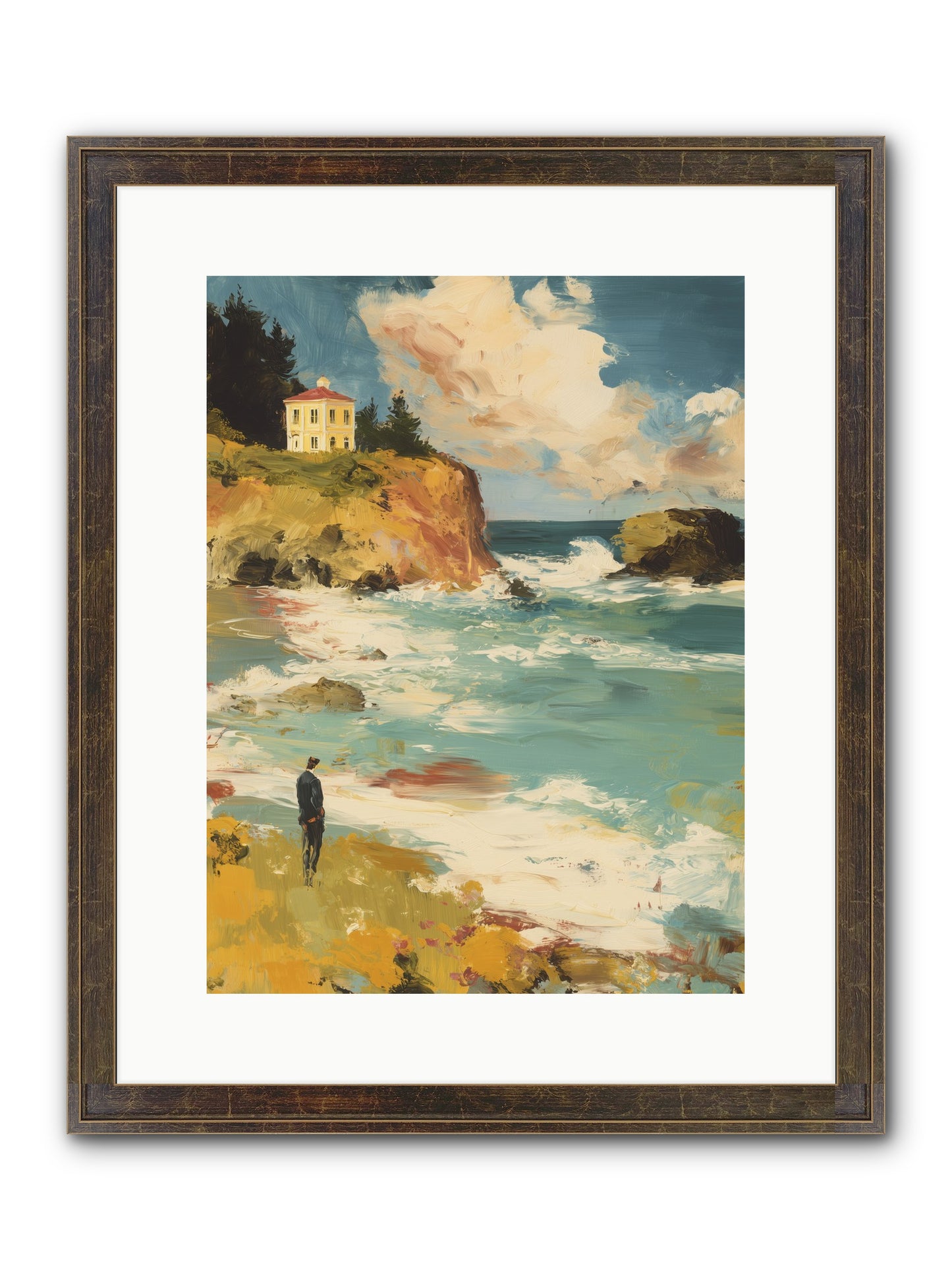 Terraced Splendor Framed Print - Slimwoods Black/Gold 12x16
