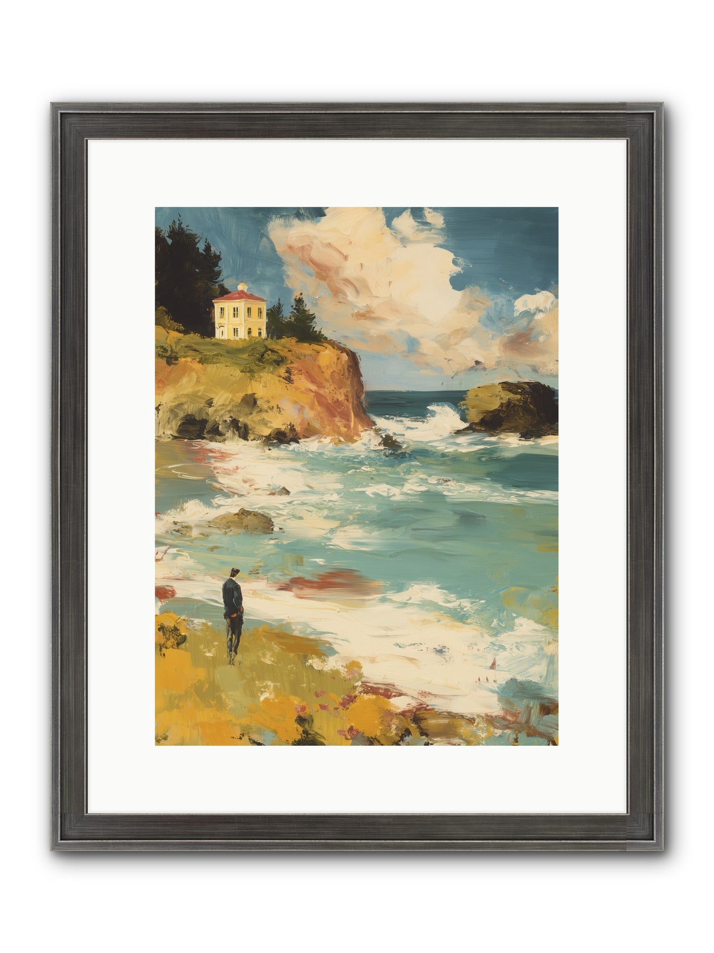 Terraced Splendor Framed Print - Slimwoods Black/Silver 12x16