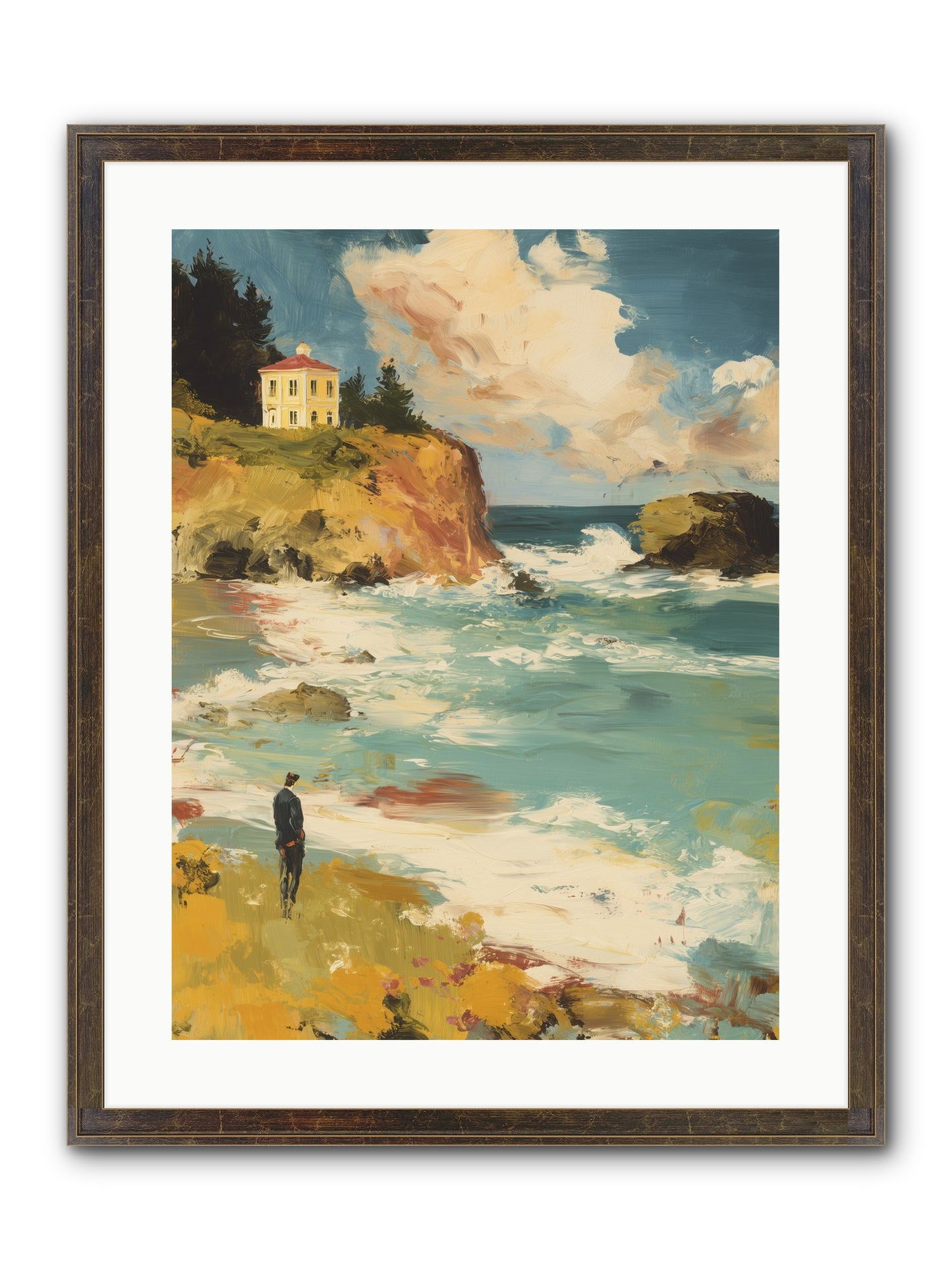 Terraced Splendor Framed Print - Slimwoods Black/Gold 18x24