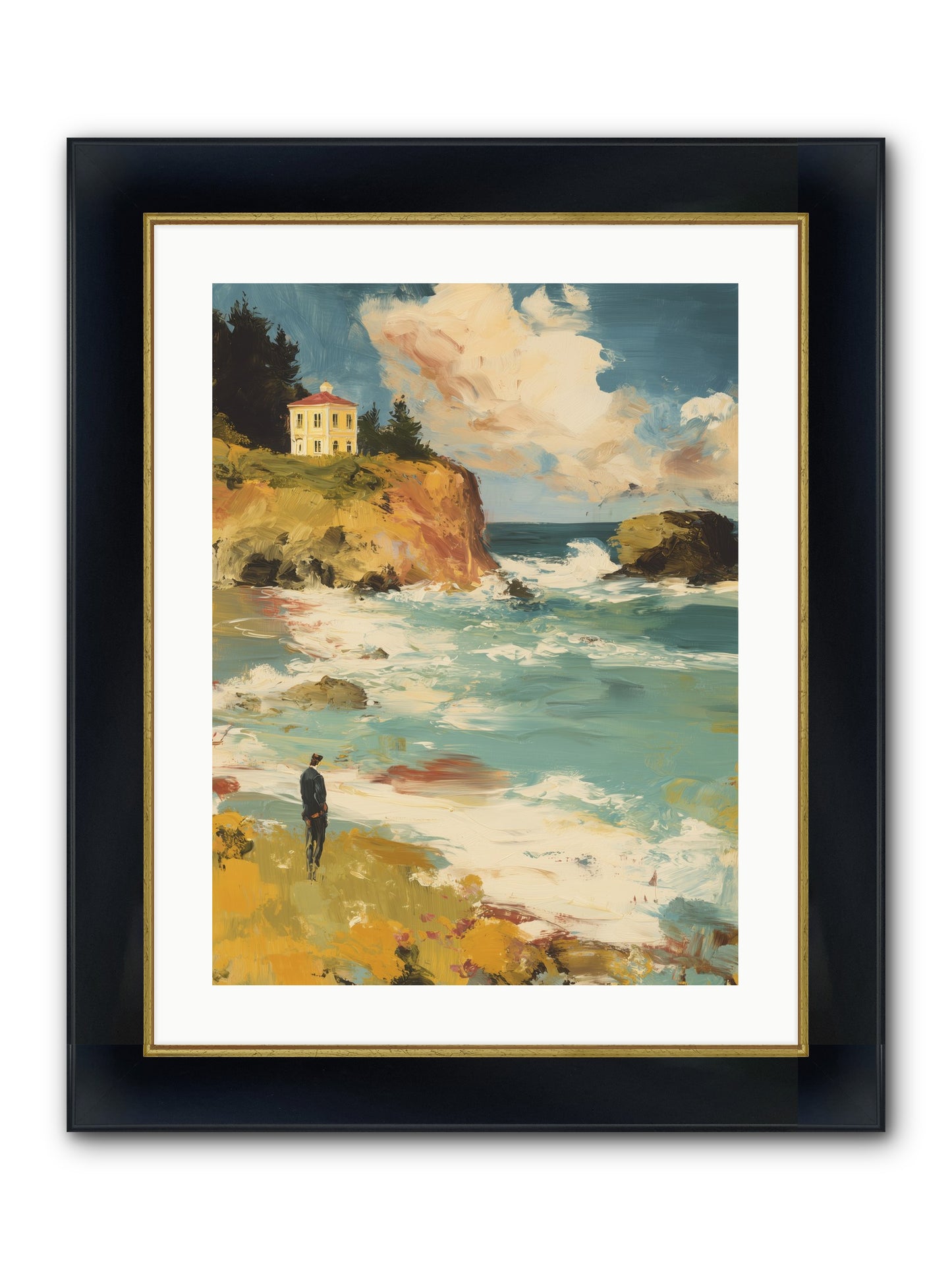 Terraced Splendor Framed Print - Wide Black w/Gold 18x24