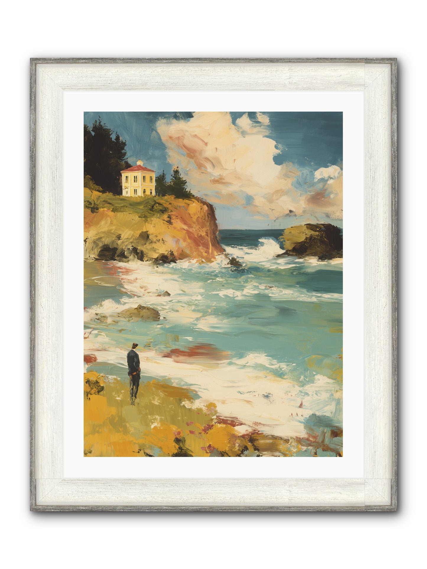 Terraced Splendor Framed Print - Driftwood White 24x32