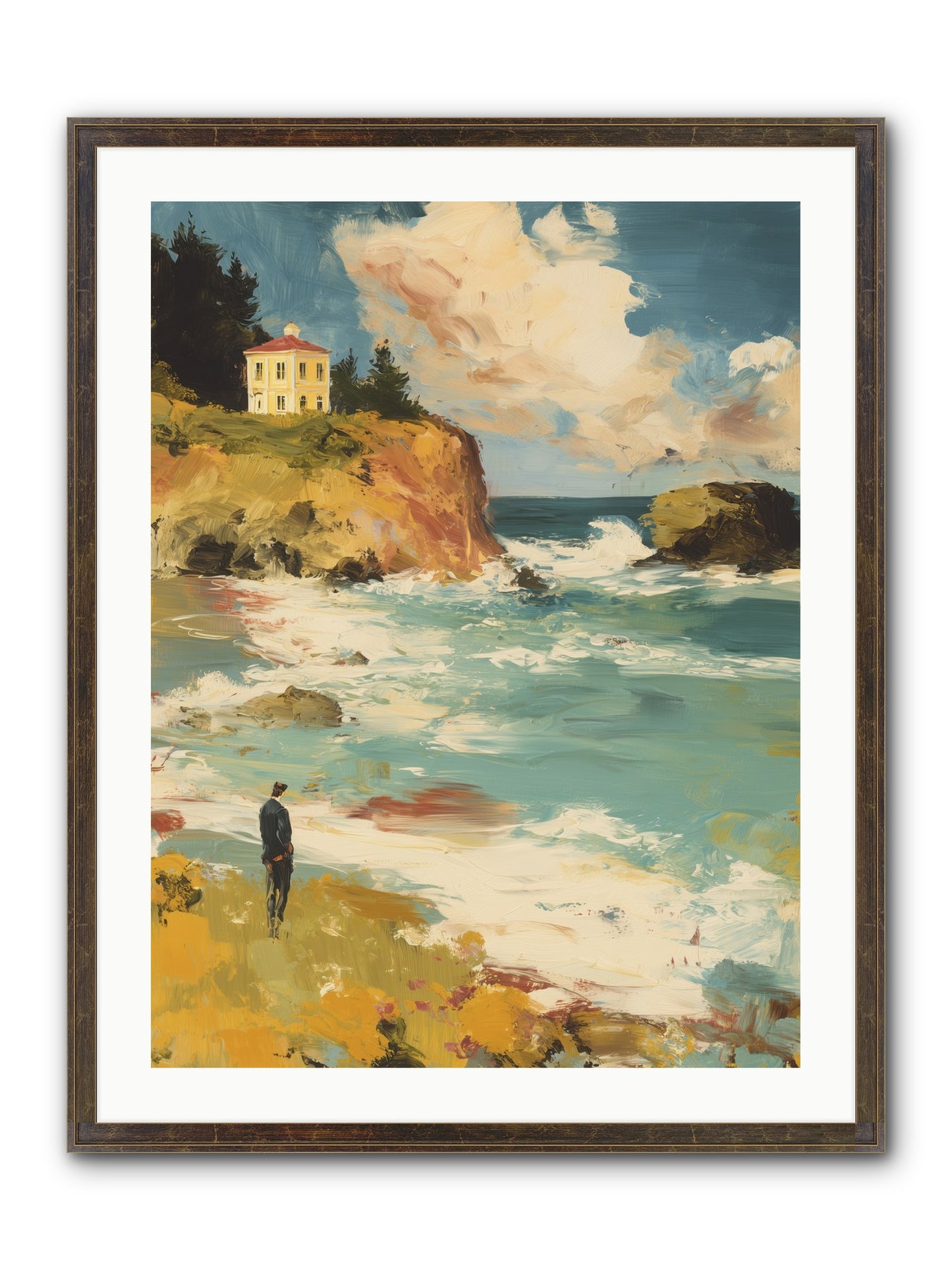 Terraced Splendor Framed Print - Slimwoods Black/Gold 24x32