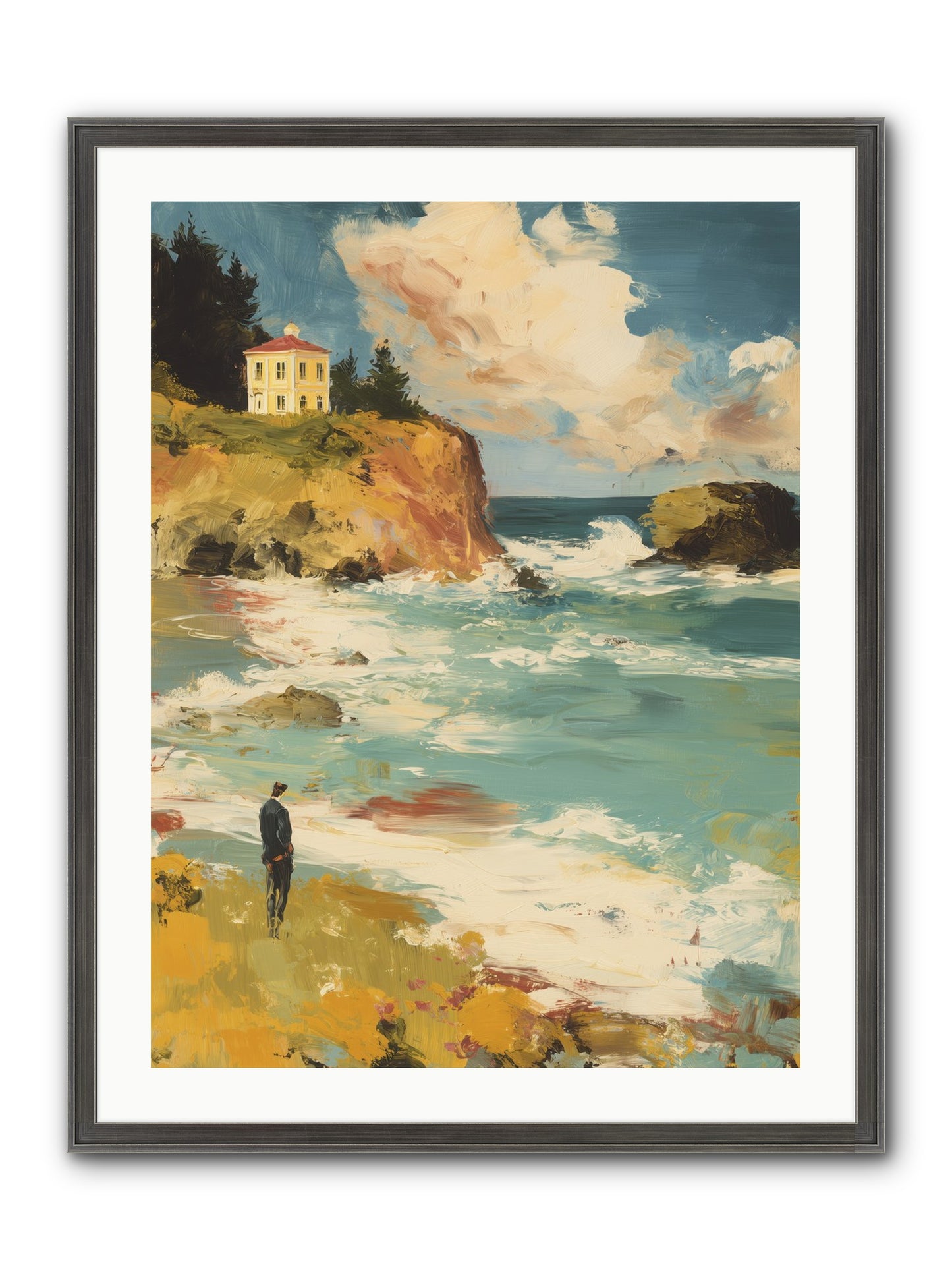 Terraced Splendor Framed Print - Slimwoods Black/Silver 24x32