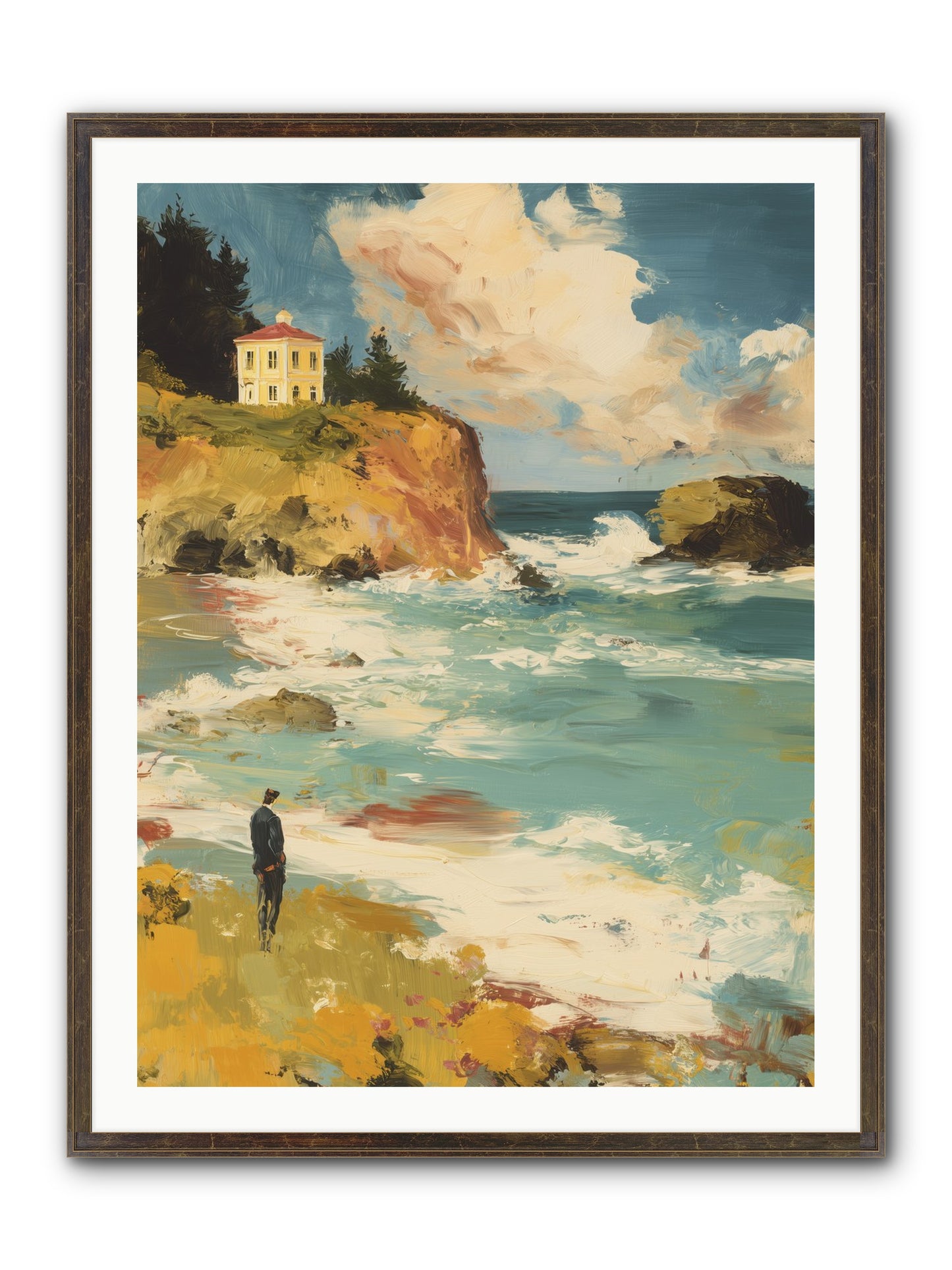 Terraced Splendor Framed Print - Slimwoods Black/Gold 30x40