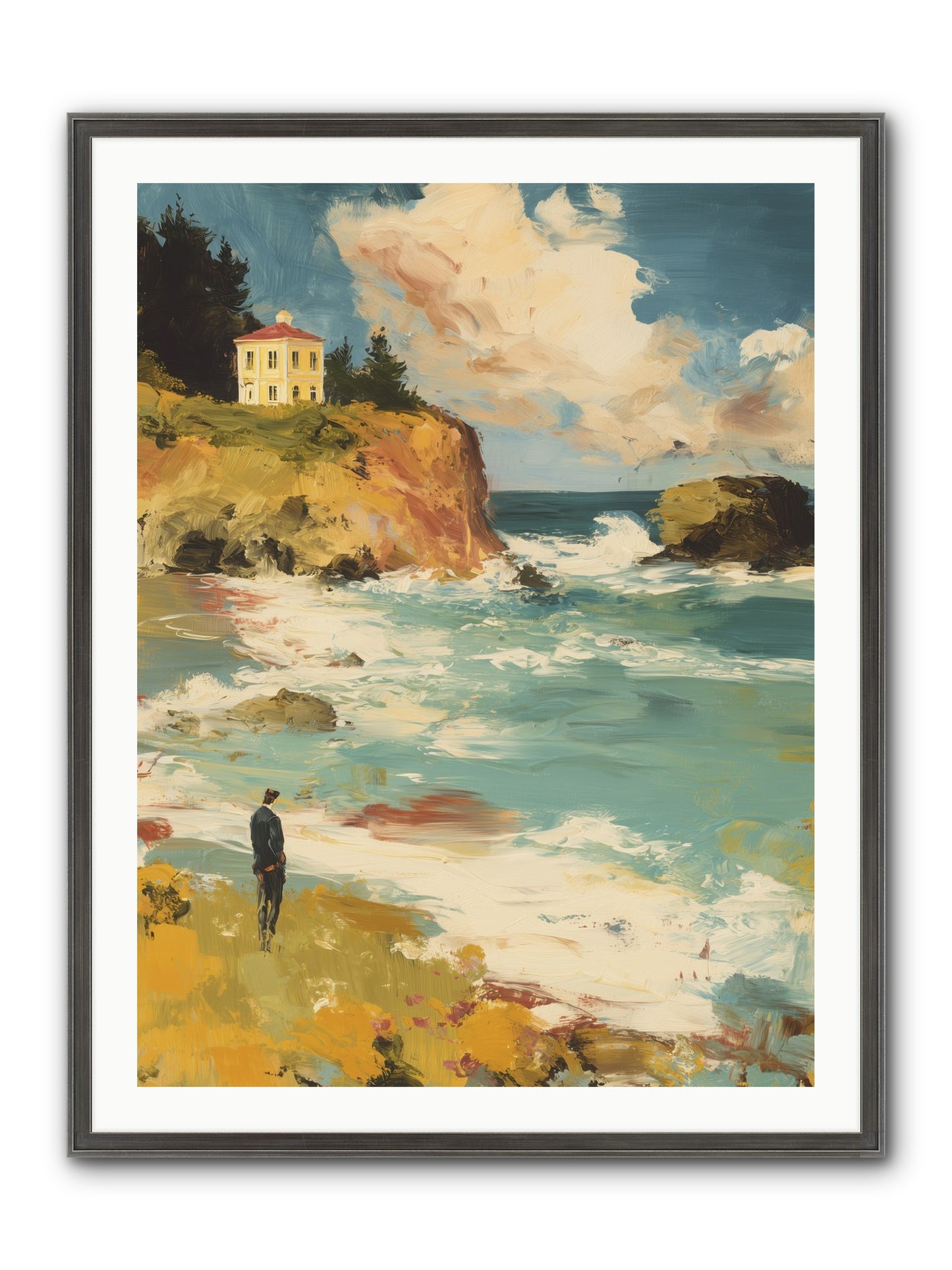 Terraced Splendor Framed Print - Slimwoods Black/Silver 30x40