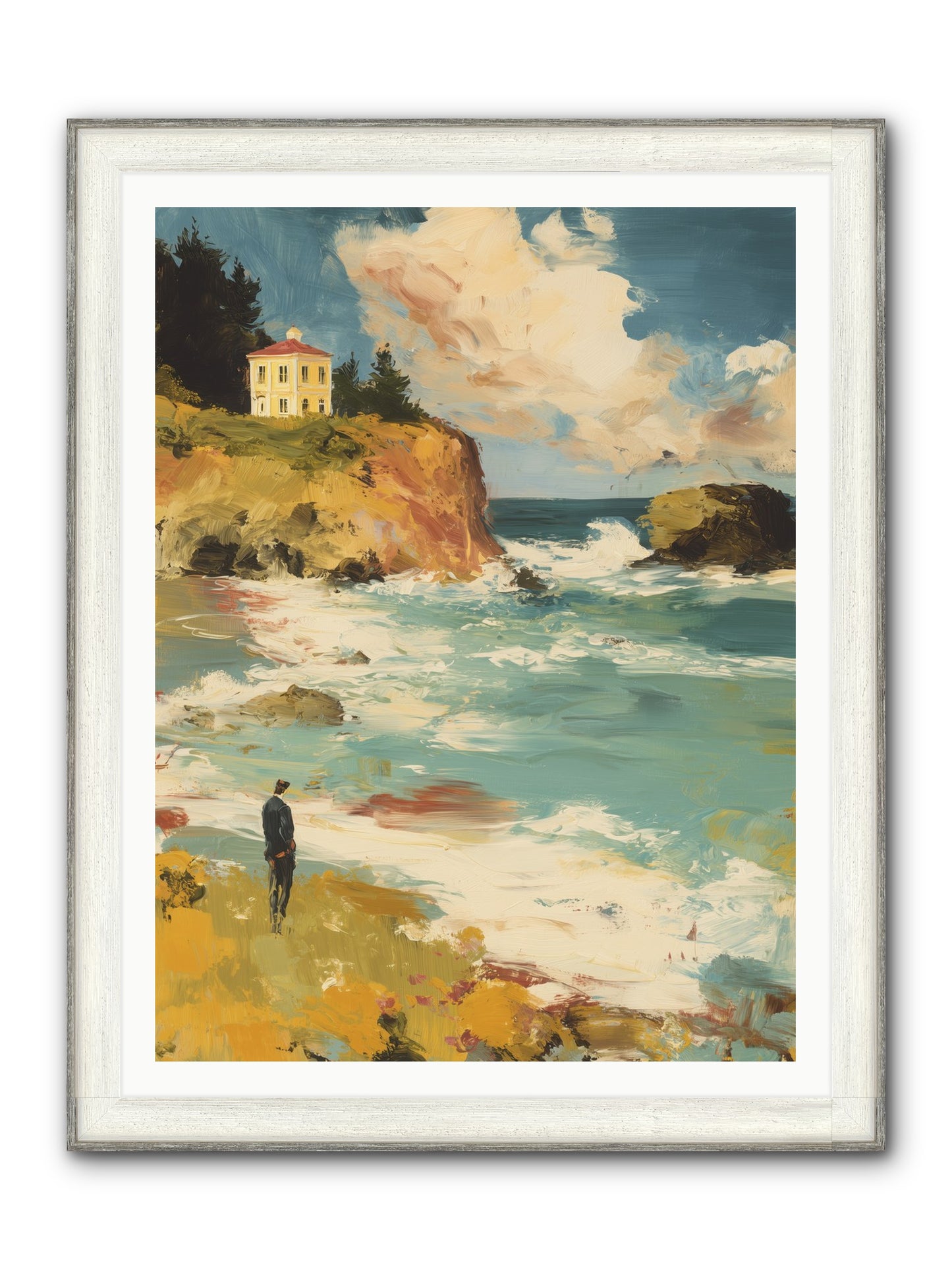 Terraced Splendor Framed Print - Driftwood White 36x48